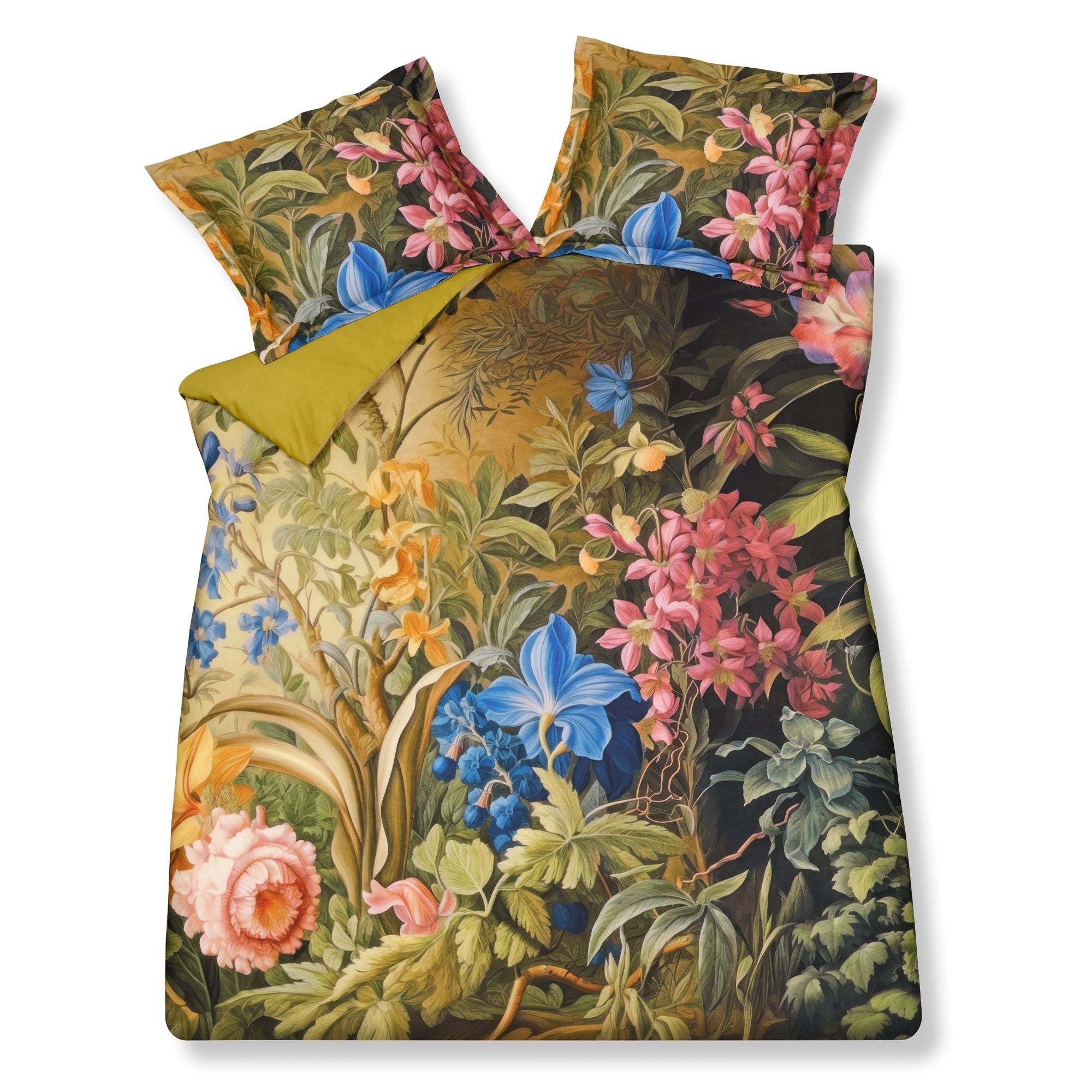 Mystic Garden Dekbedovertrek   140 x 200 220 cm   Groen   Geel   Goud