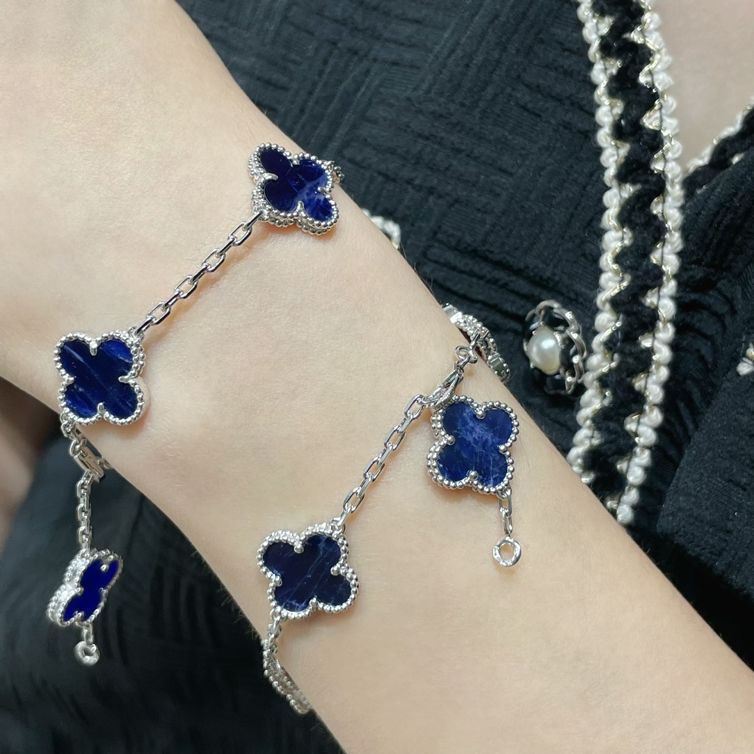 VCA Pietersite Vintage Alhambra Bracelet, 5 Motifs - Original Replica Club