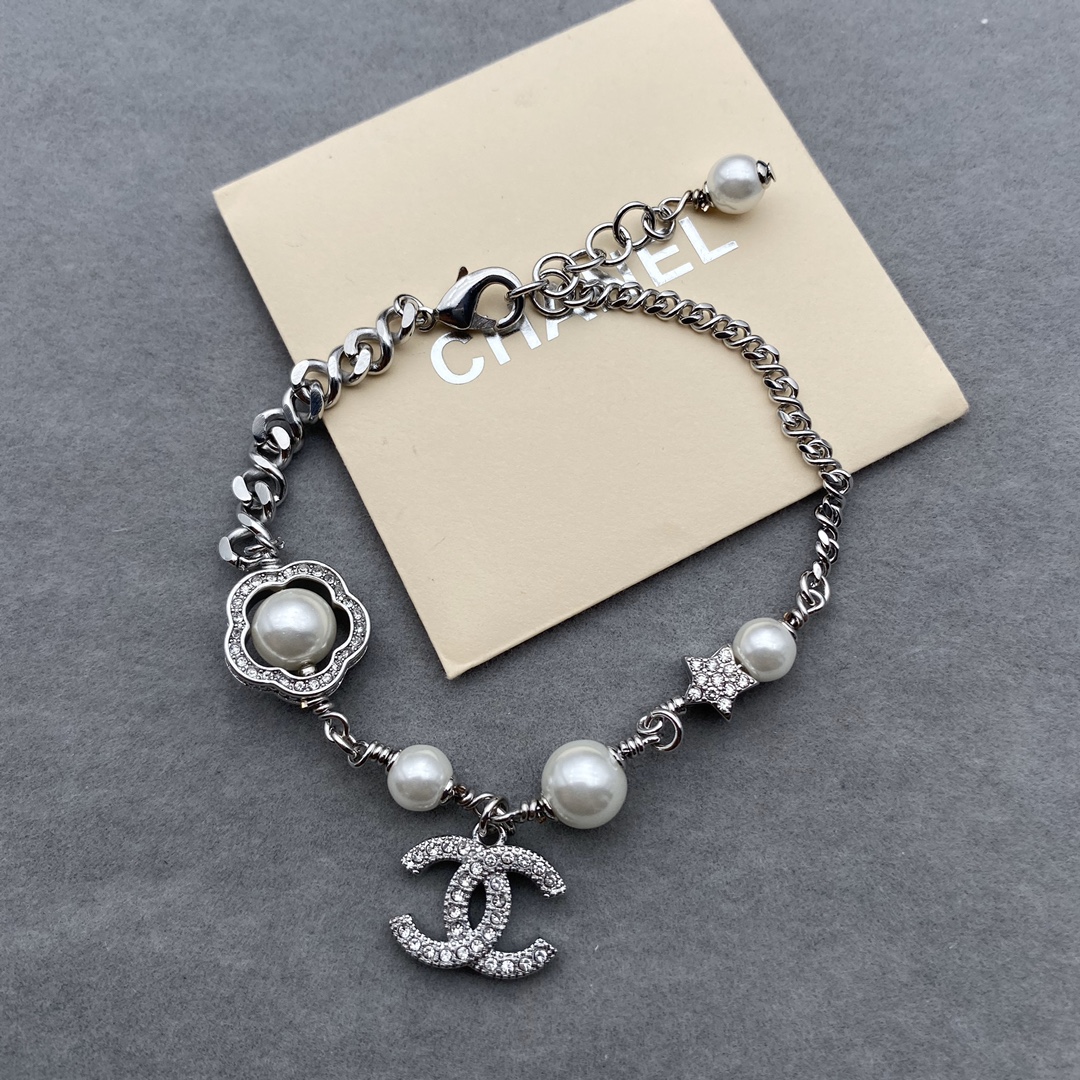 Chanel Flower Enhancer Pearl Bracelet Earrings Necklace - Original Replica Club