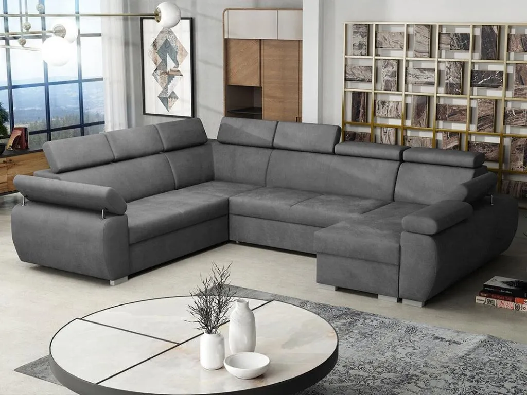 Sofá rinconero Micasacool 134 Gris Función de descanso Caja de ropa de cama 325x260cm