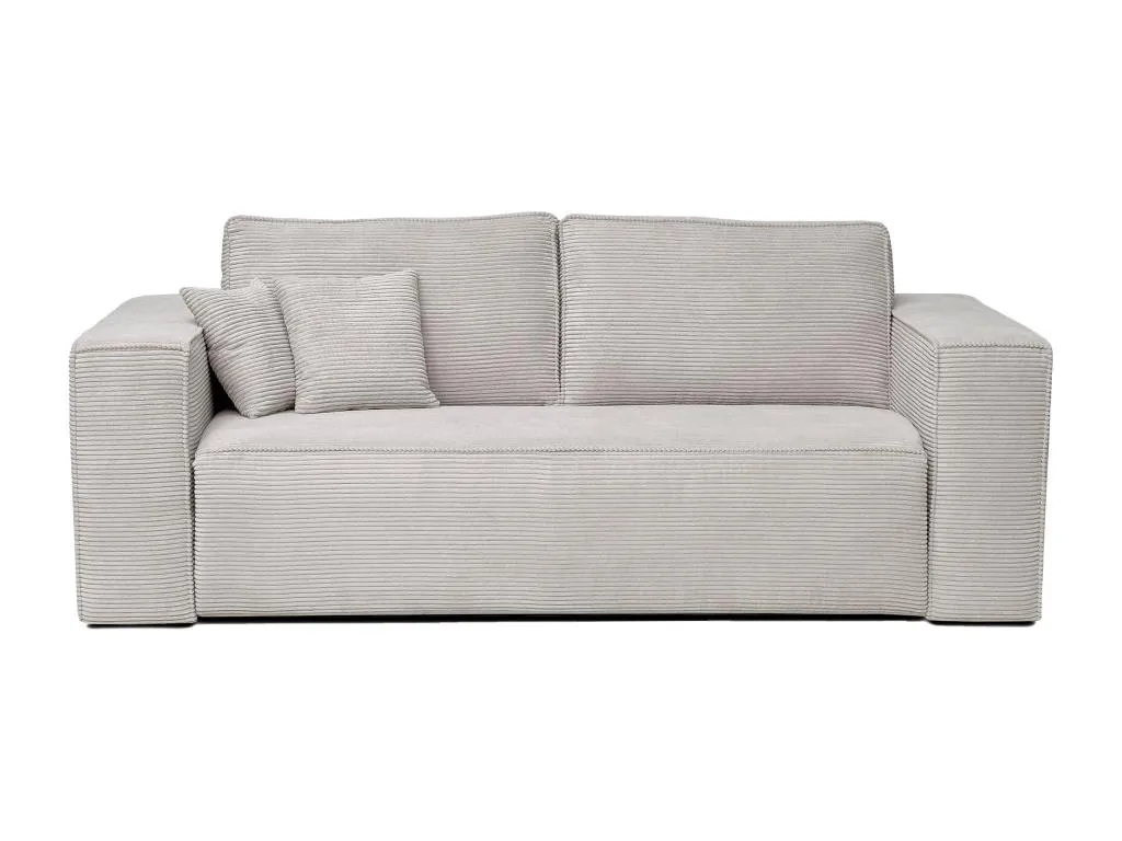 Sofá cama de 3 plazas exprés de pana beige - Cama de 140 cm - Colchón de 18 cm - Francomuebleses II