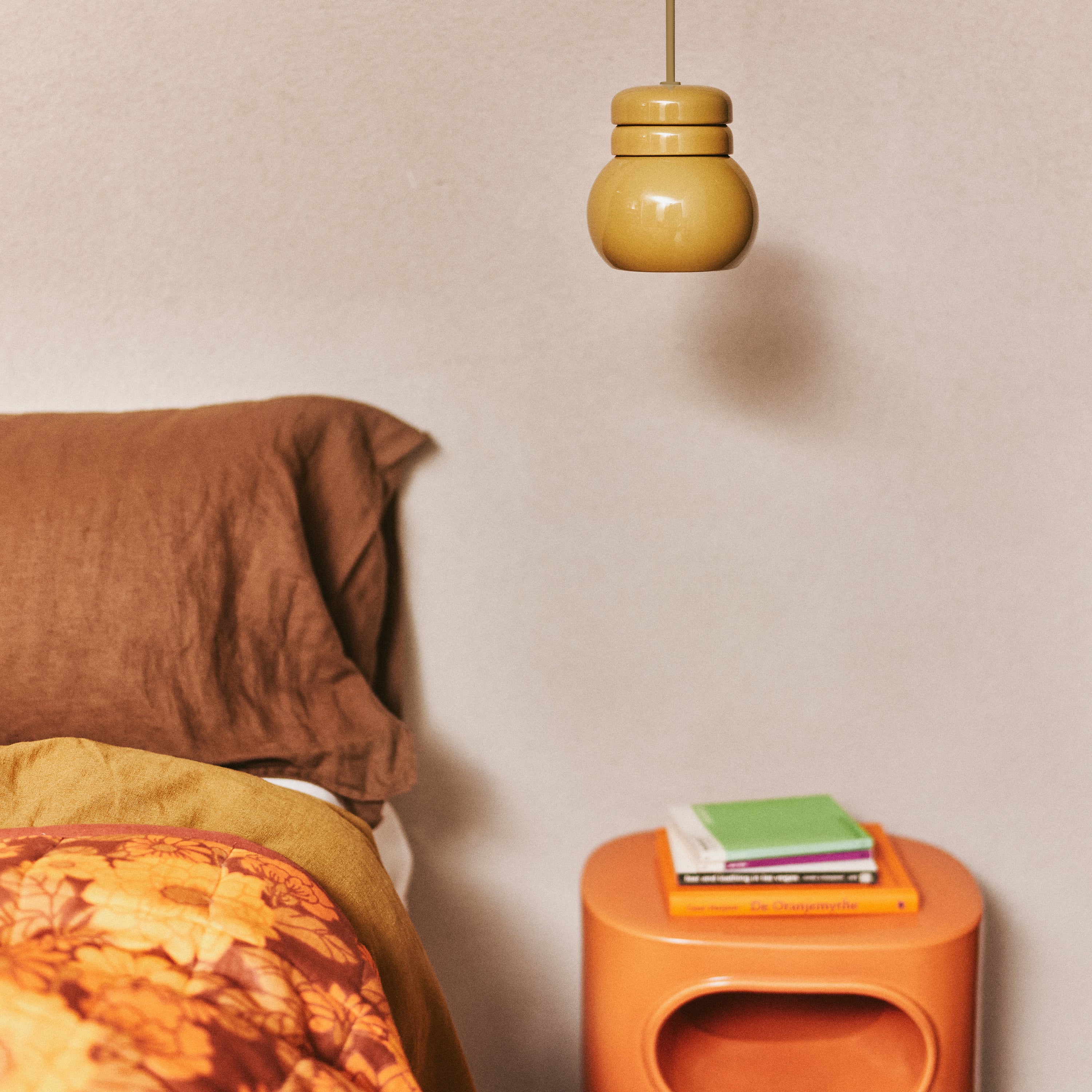 HKliving Ceramic Bulb Hanglamp - Mustard