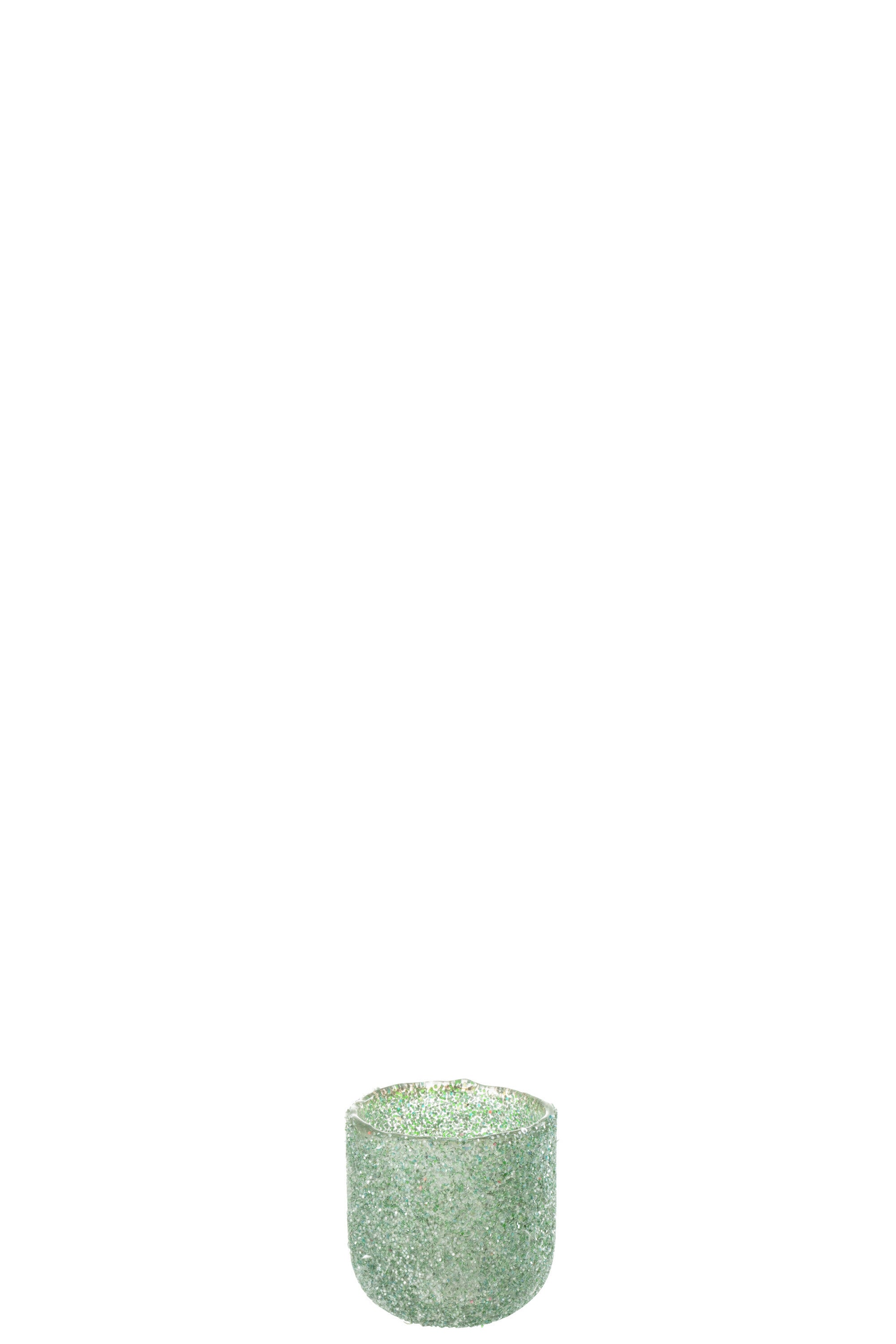 J-Line windlicht Fore - glas - groen - small - 2 stuks