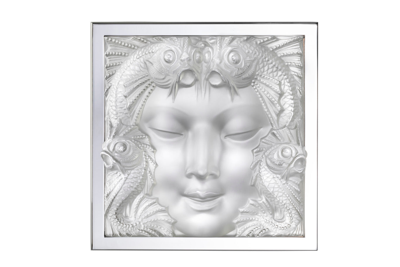 APPLIQUE MASQUE DE FEMME - CRISTAL INCOLORE, FINITION CHROME