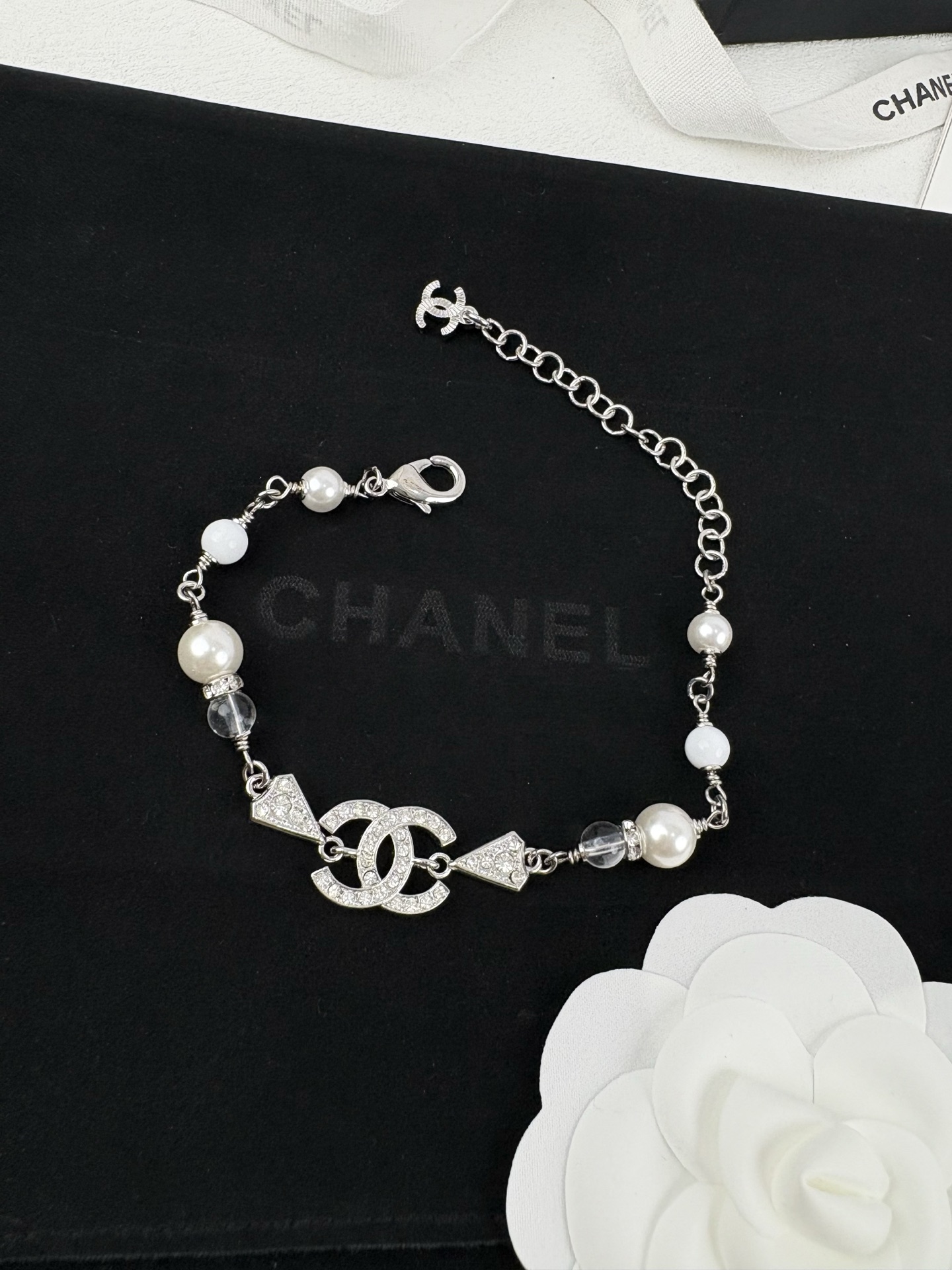 Chanel Diamond Paved Triangle Bracelet - Original Replica Club