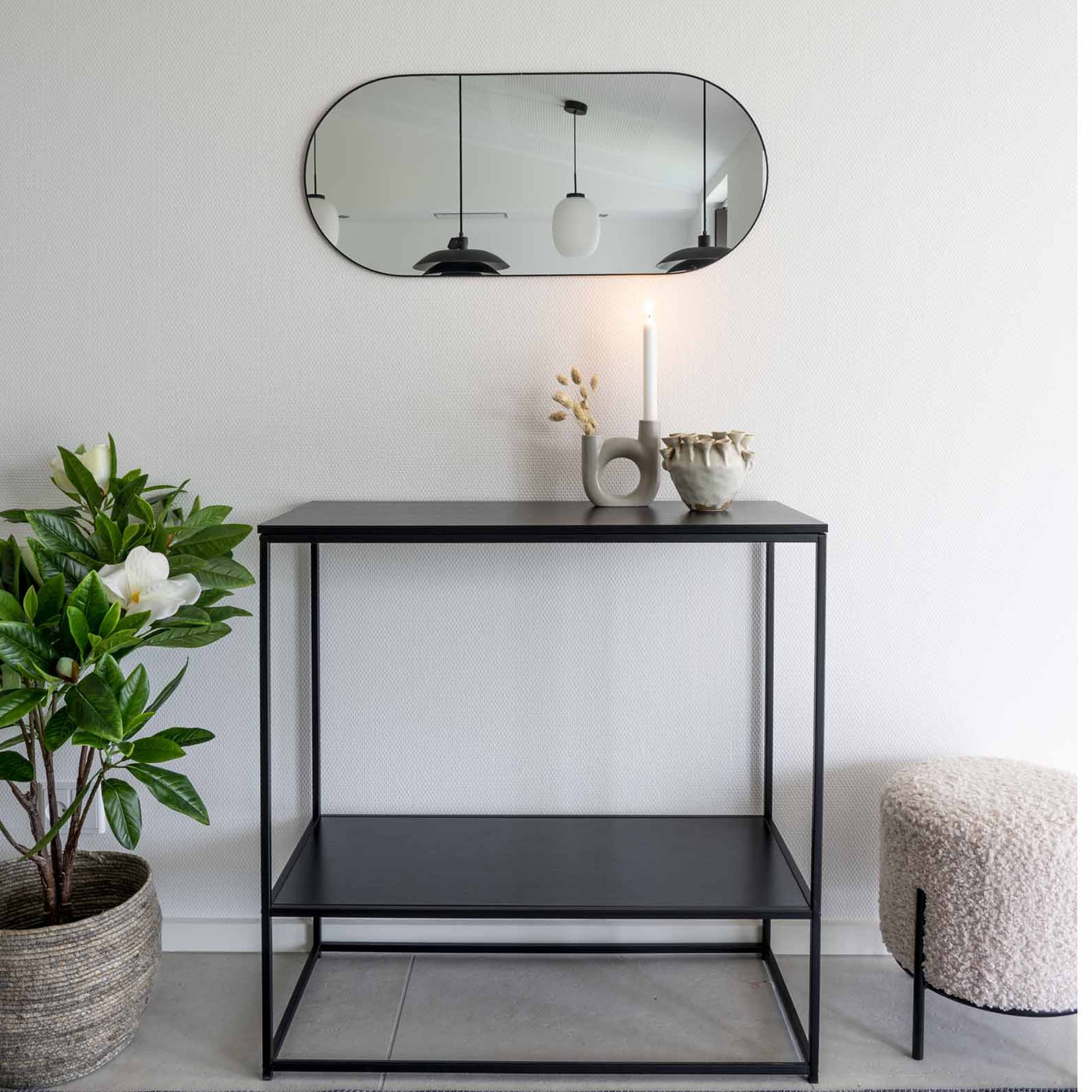 Artichok Defne Ovale Wandspiegel Zwart - 60 x 60 cm