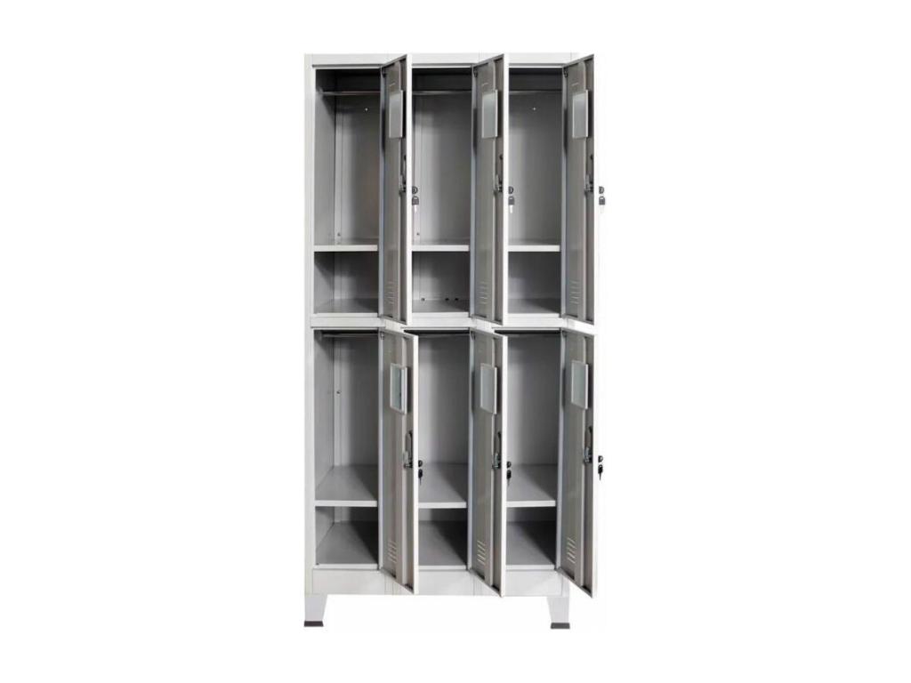 Taquilla con 6 compartimentos acero 90x45x180 cm Gris