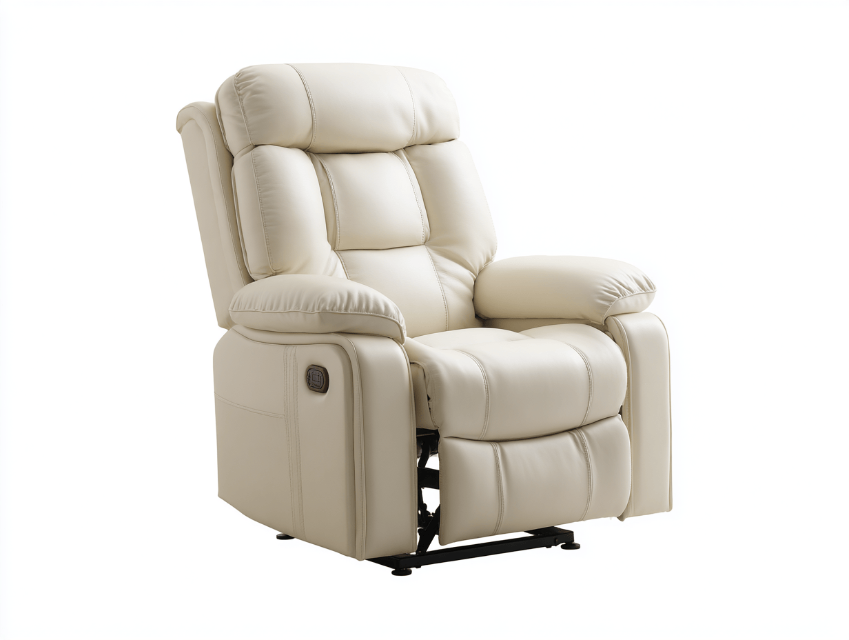 Sillón reclinable en piel – crema – con función relax