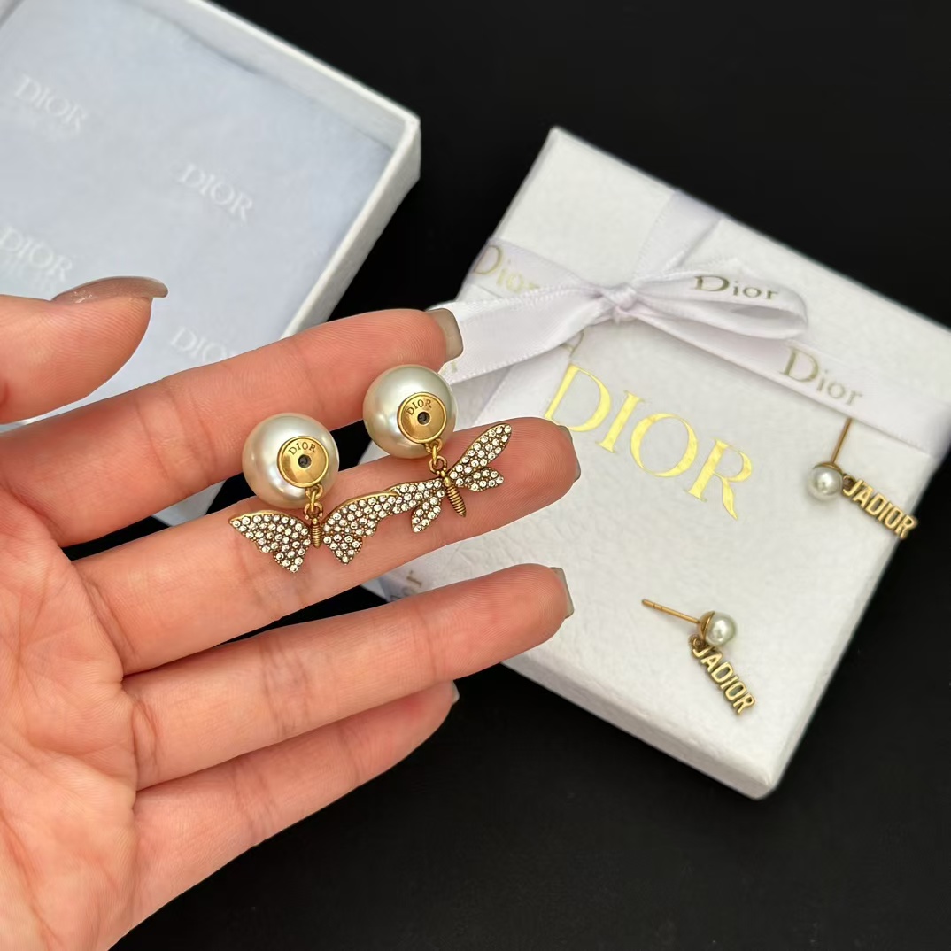Dior Butterfly JADIOR Pearl Earrings - Original Replica Club