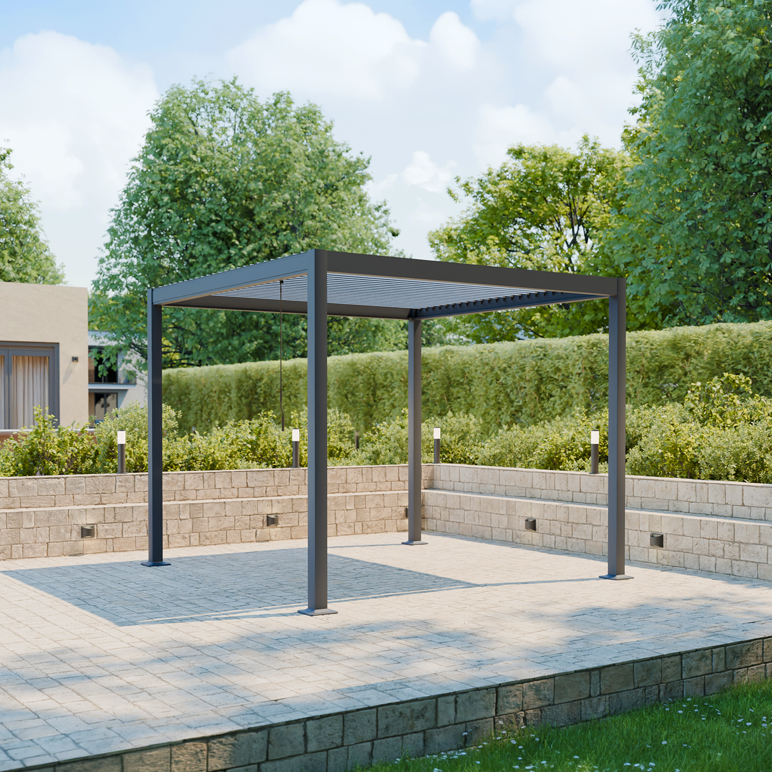 Flash 3x3m - Pérgola bioclimática 3x3m de aluminio y acero con lamas orientables