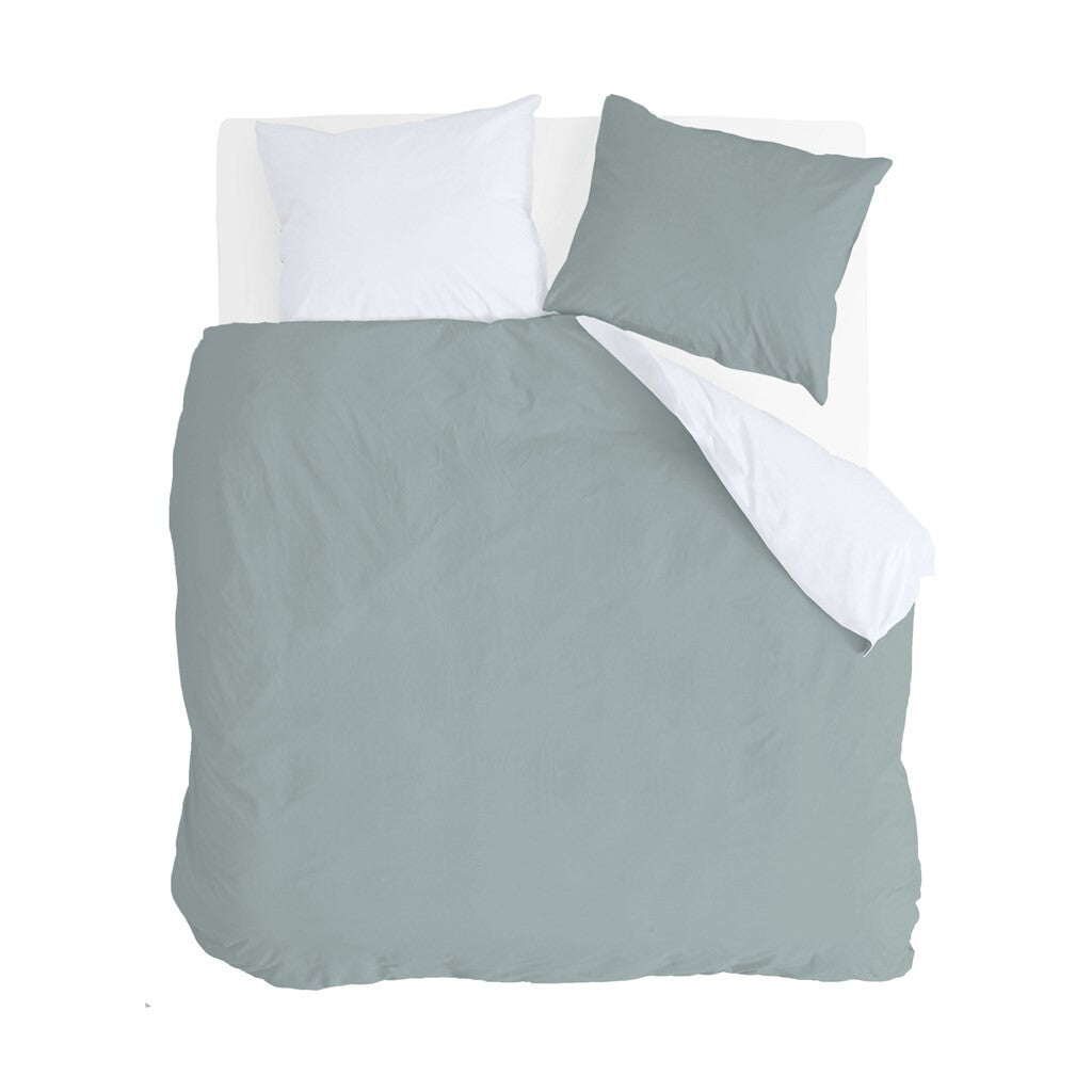 Byrklund - Dekbedovertrek Side Way - 200x220 - Jade   Wit
