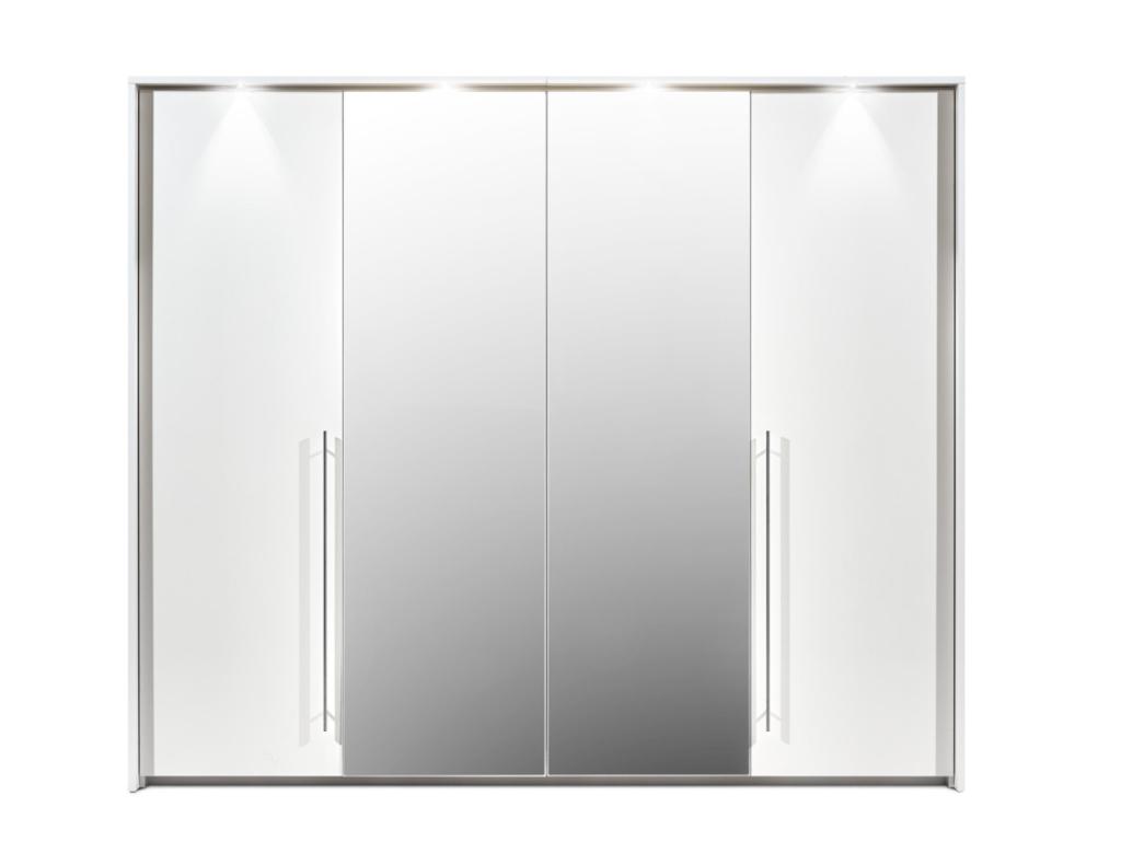 Armario 2 puertas con espejo y leds - 255 cm - color blanco