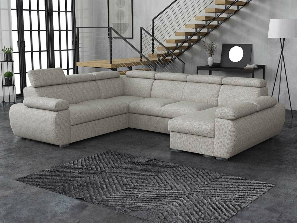 Sofá rinconero Decocasaes 214 Gris Función de descanso Caja de ropa de cama 325x260cm 32965dktl