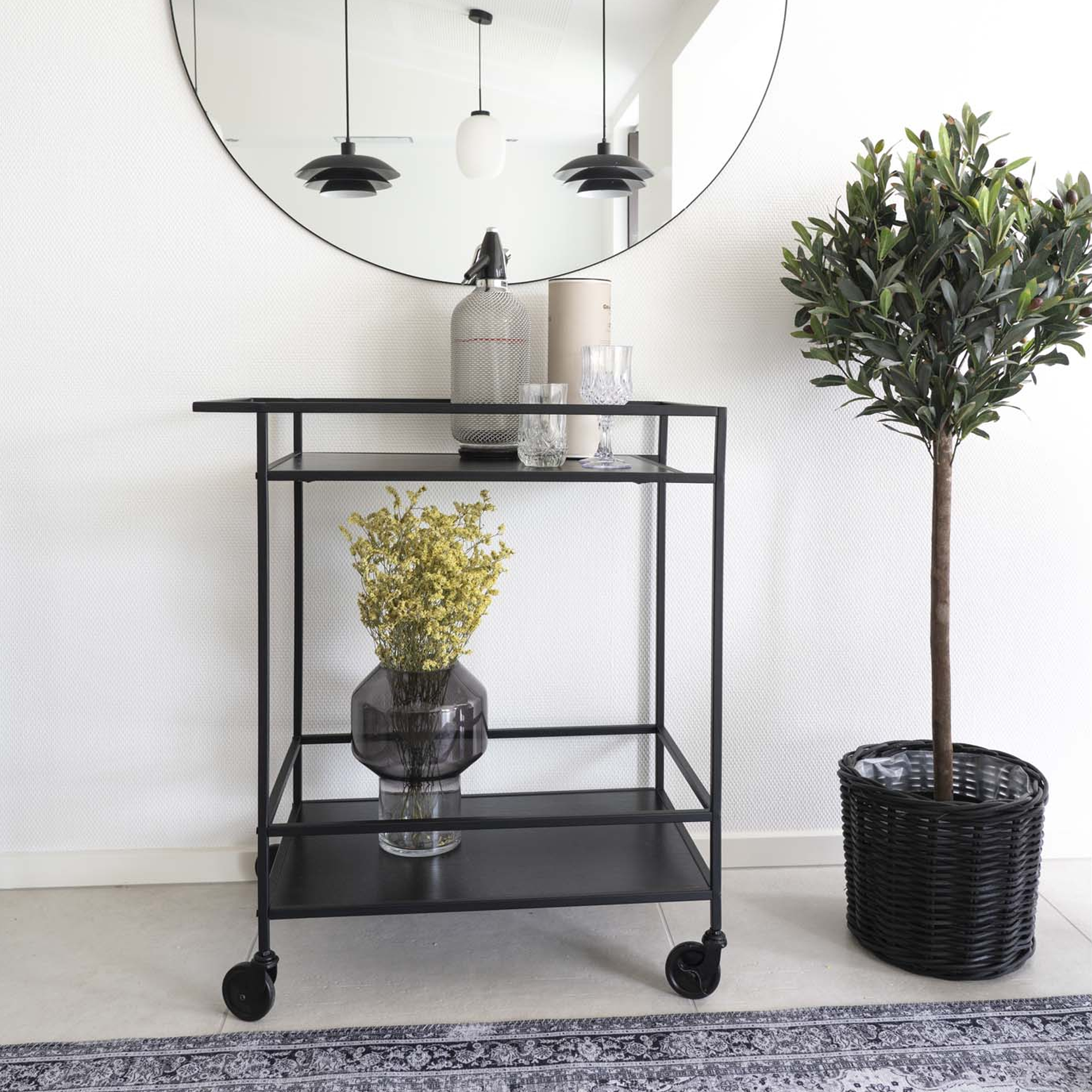 Artichok Flore houten keuken trolley zwart