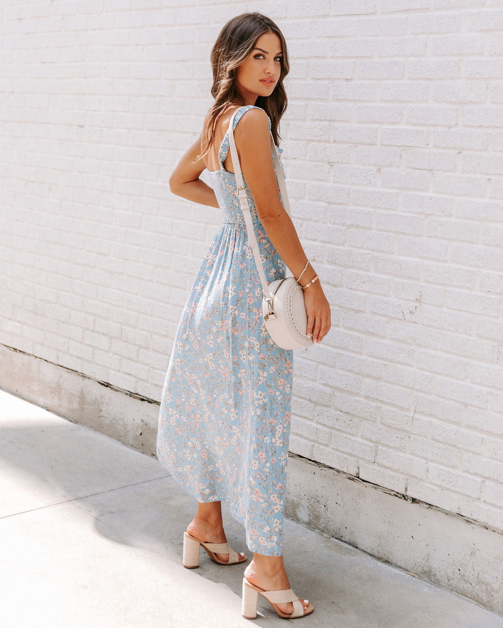 Floral Skies Ruffle Midi Dress - FINAL SALE - Se7enfashion
