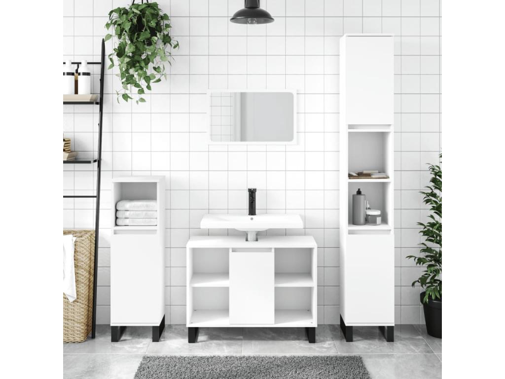 Joliven Juego de muebles de baño 3 pzas madera contrachapada