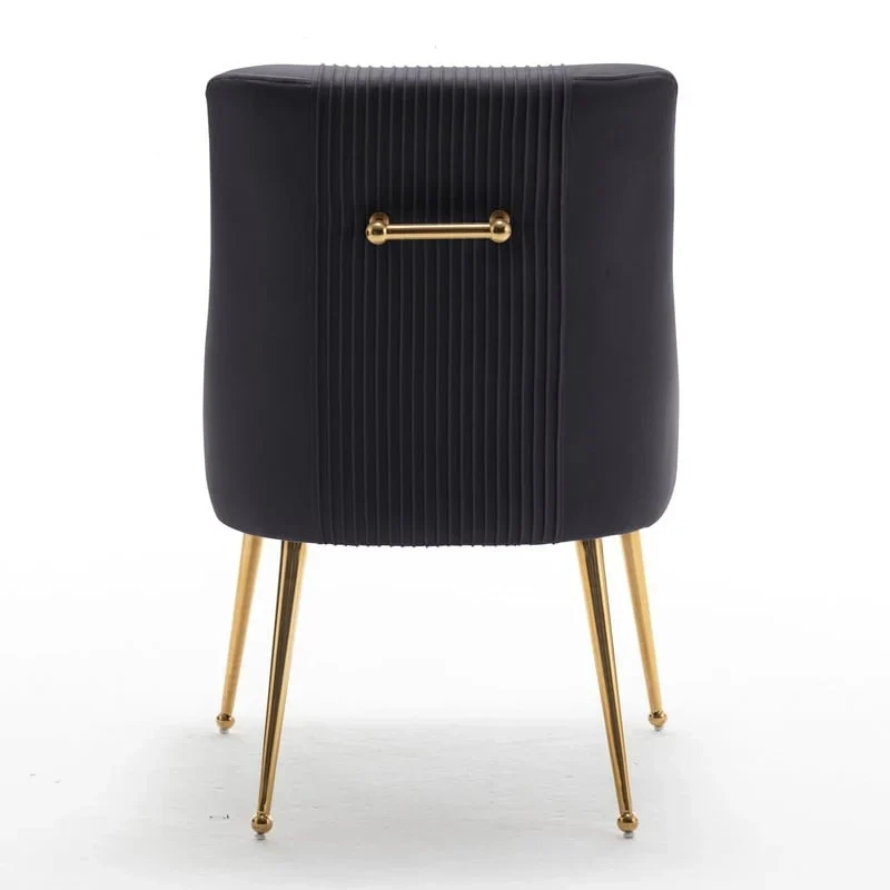 SEYNAR Set of 6 Modern Glam Boucle Velvet Dining or Vanity Chairs with Rear Handle
