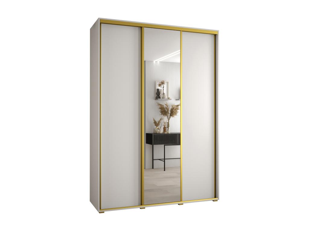 ARMARIO DAVOS 3 DE PUERTAS CORREDERAS 235,2/170/45 3 puertas (Blanco/Blanco/Oro)