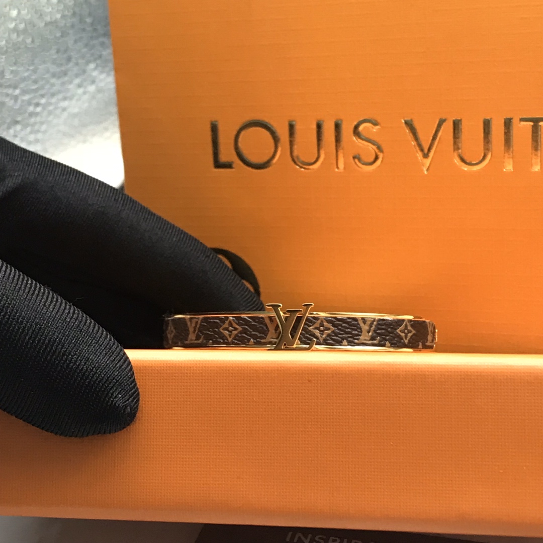 Louis Vuitton LV Monogram Leather Bangle Couple Bracelet - Original Replica Club