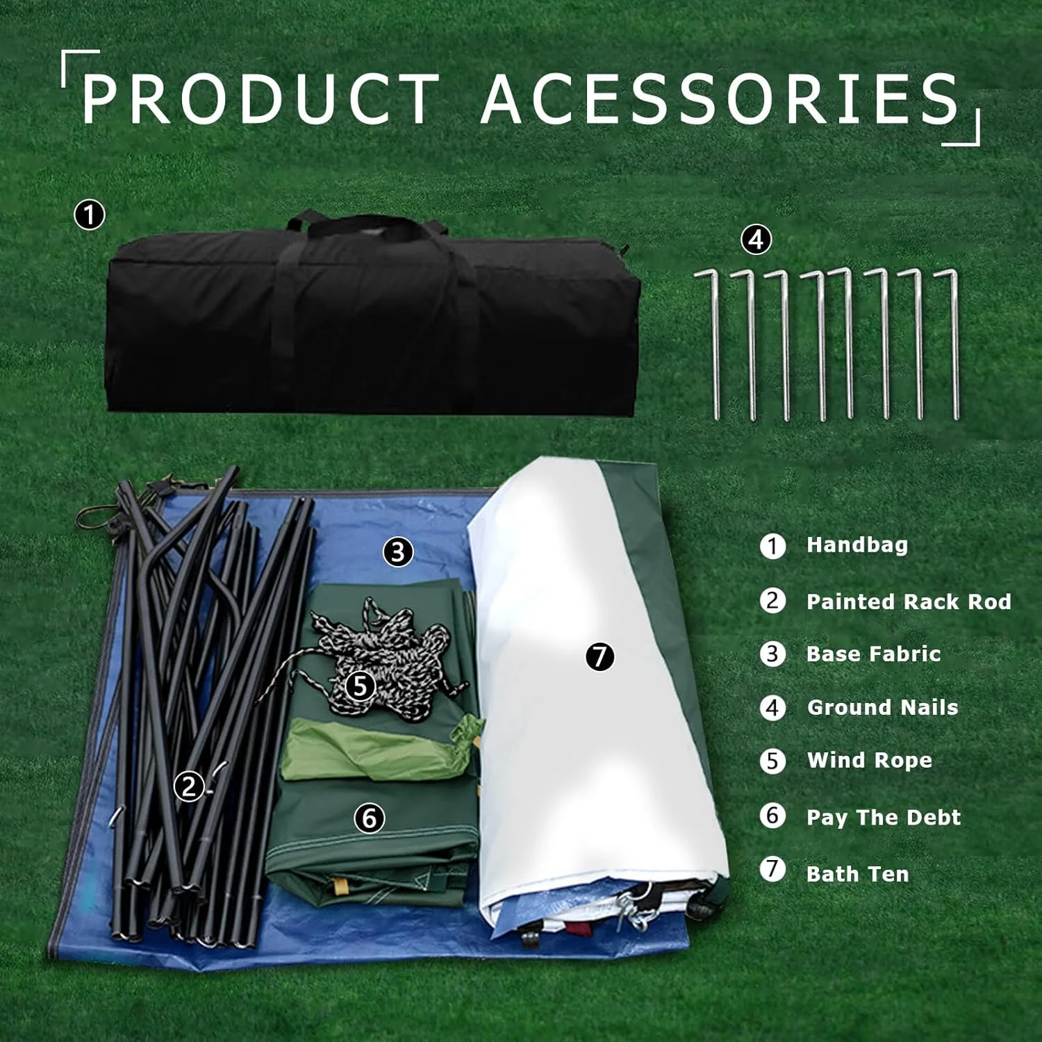 Camping Tent Shower Tent,Outdoor Changing with Built-in Hook, Portable Shelter with Carrying Bag for Camping - Image 6