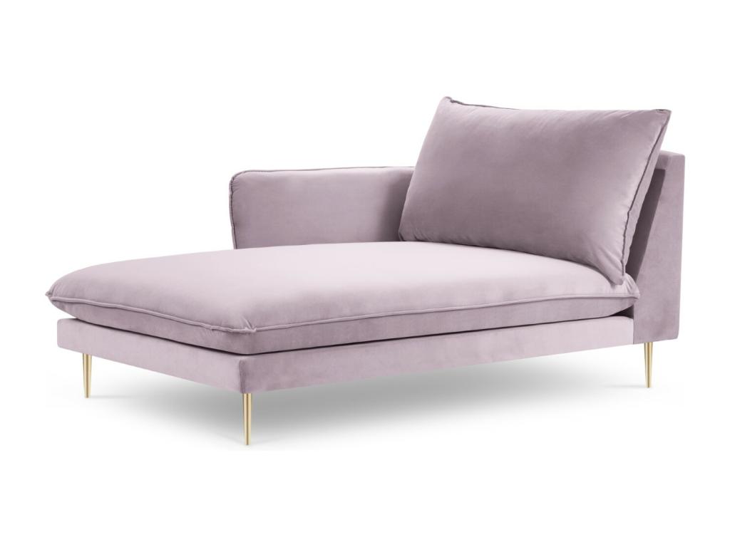 Laocacasas - Chaise longue de angulo izquierdo "Vienna" de terciopelo lavanda - 170x110x95cm
