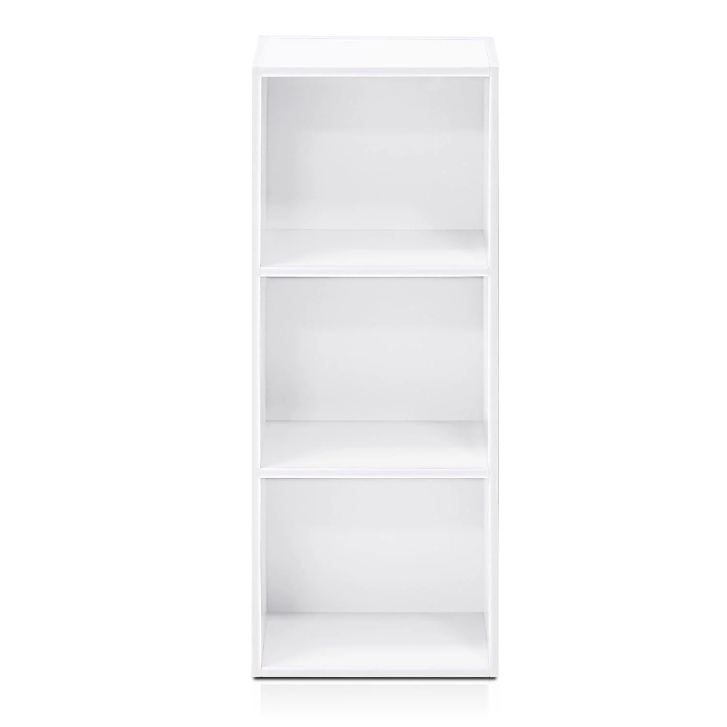 Furinno 11003WH 3 - Tier Open Shelf Bookcase, White Color - 12" W x 31.5" H x 9.3" D - image 1