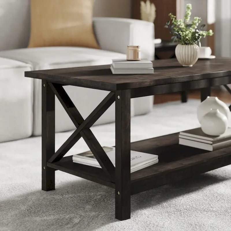 Classic Solid Wood Farmhouse Coffee Table