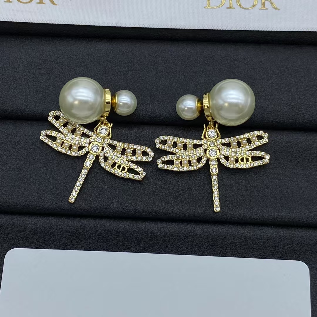 Dior Dragonfly Pearl Earrings - Original Replica Club