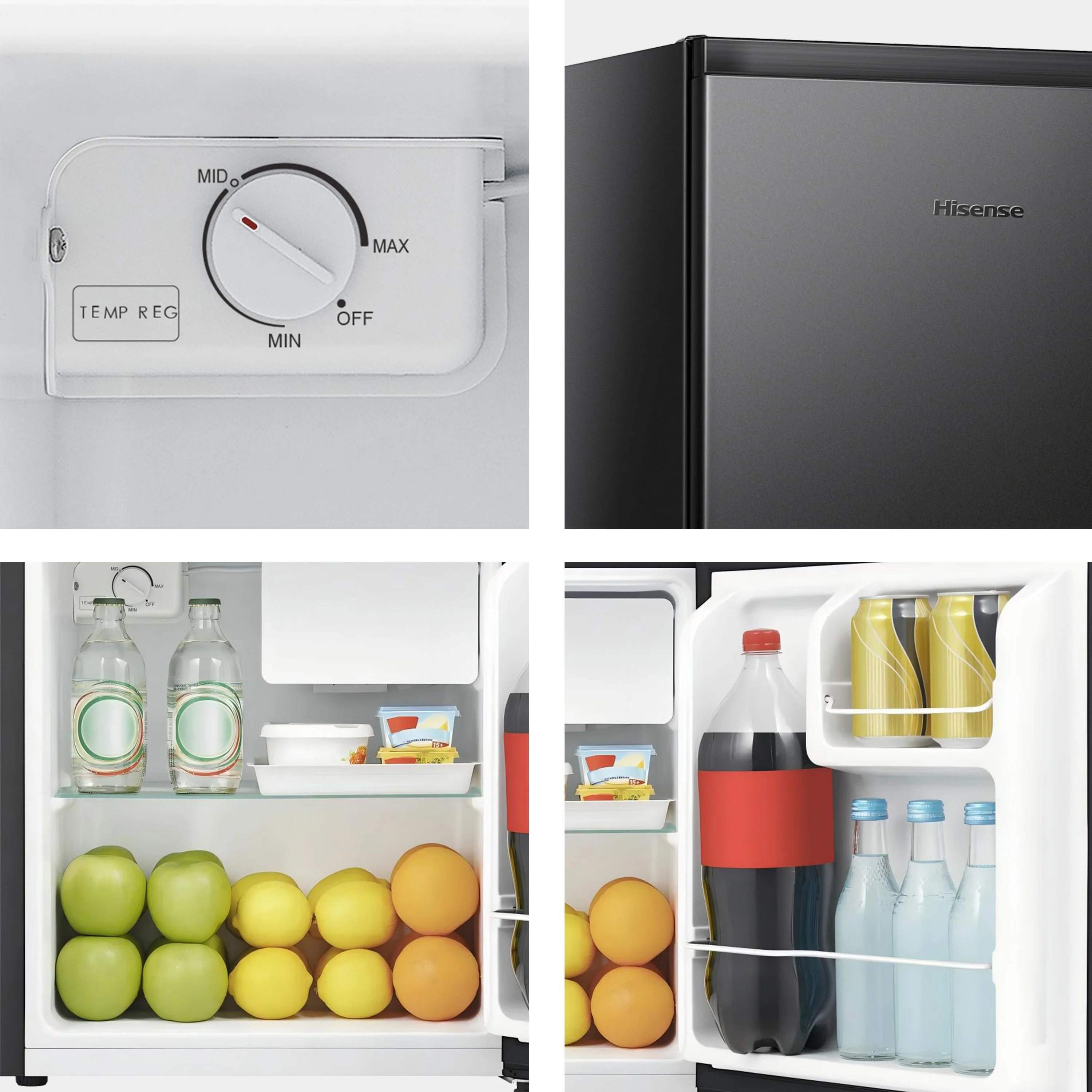 Hisense 1.6 Cu ft Single Door Mini Fridge, Black, Energy Star, 1 Year Warranty, WMS017M6XBE New - Image 7