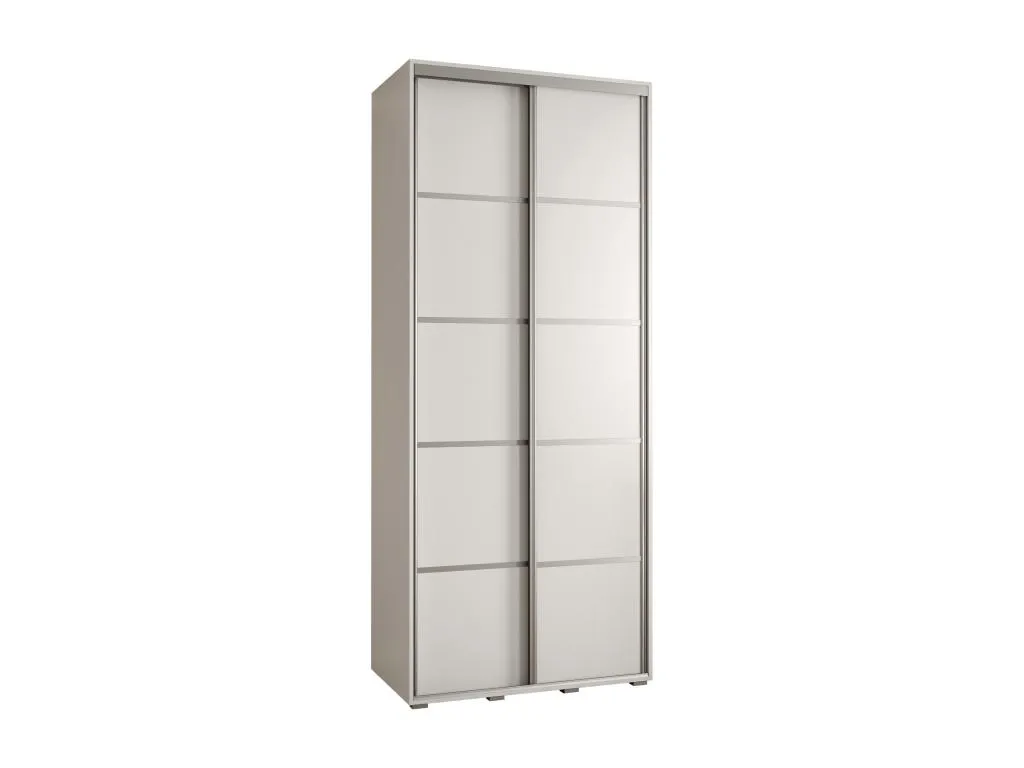 Armario Davos 4 corredero 235,2x110x45 cm 2 puertas blanco/plata kjm2916917
