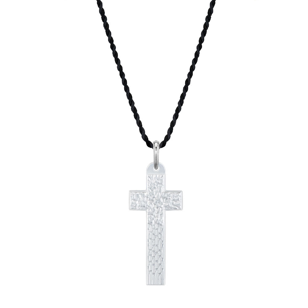 PENDENTIF CROIX ST MATTHEW - CRISTAL INCOLORE, ARGENT