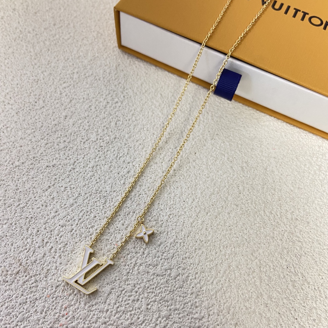 Louis Vuitton Color Enamel LV Pendant Necklace - Original Replica Club