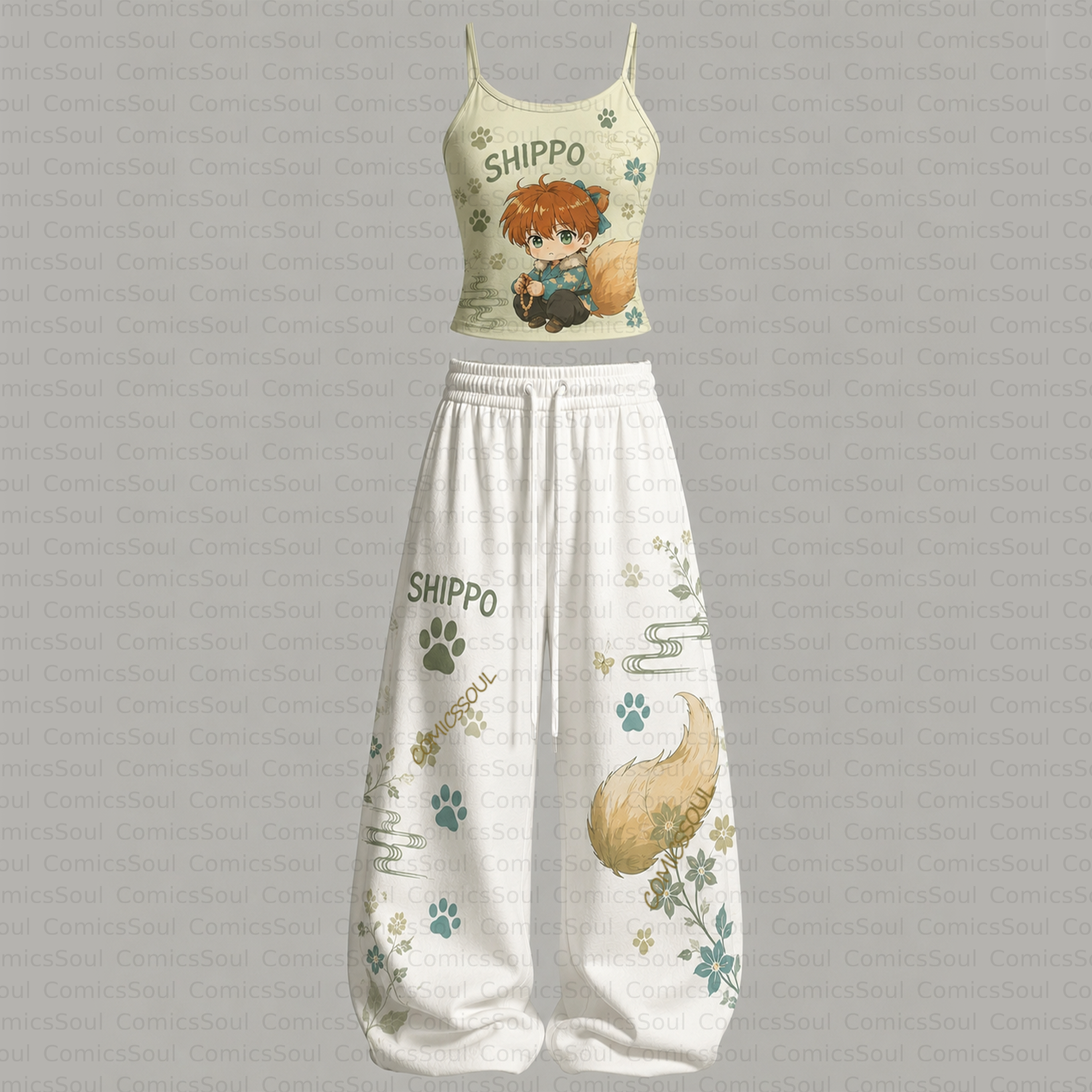 Inuyasha Top & Elasticated Trousers Two-Piece Set