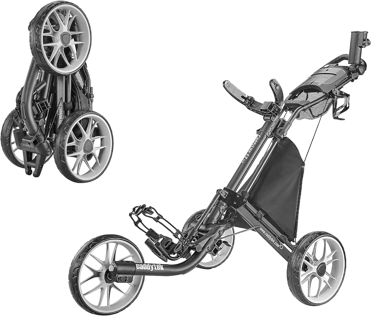 3-Wheel Foldable Golf Push Cart With Foot Brake - CaddyLite EZ V8 - Image 2 3-Wheel Foldable Golf Push Cart With Foot Brake - CaddyLite EZ V8 - Image 2
