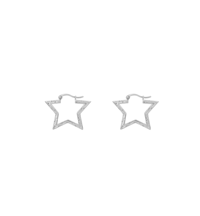 Small Funky Star Hoop Earrings