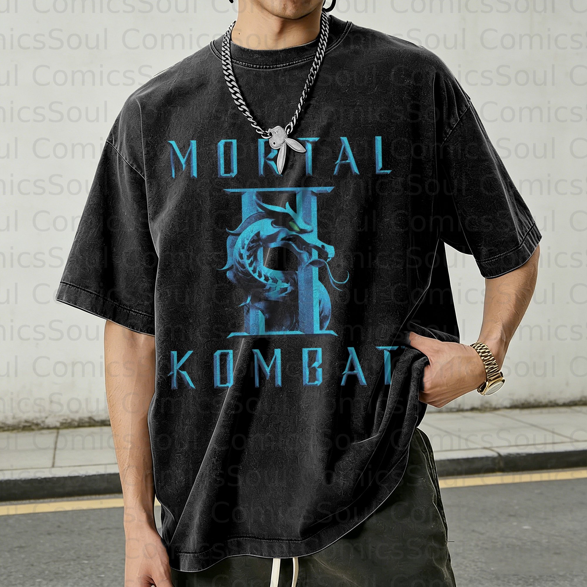 Unisex Anime Inspired Vintage Washed T-Shirt