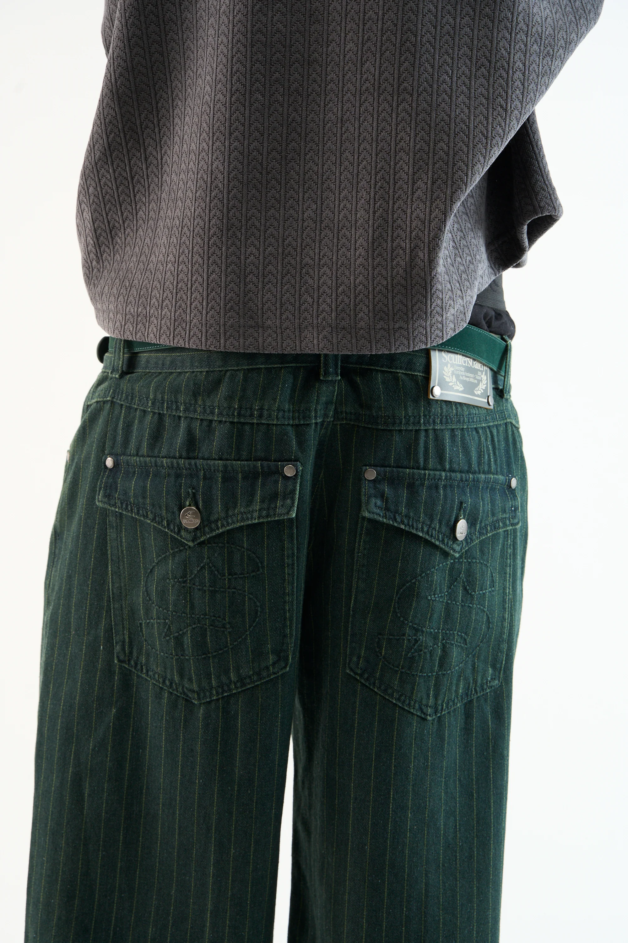 Pinstripe Carrie Green Pants