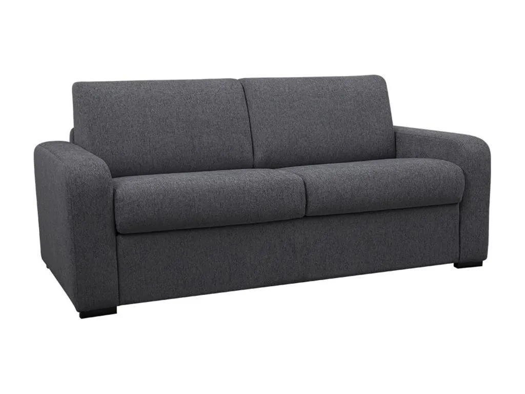 Sofá cama de 3 plazas de tela tipo italiano antracita Prietocasa - Colchón de 18 cm
