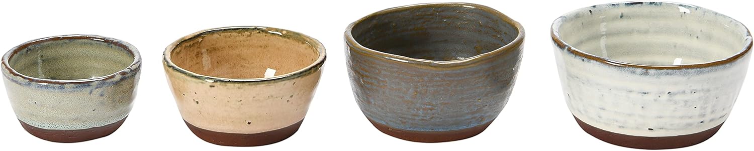 Creative Co-Op Stoneware Bowls with Reactive Glaze Finish, Set of 4