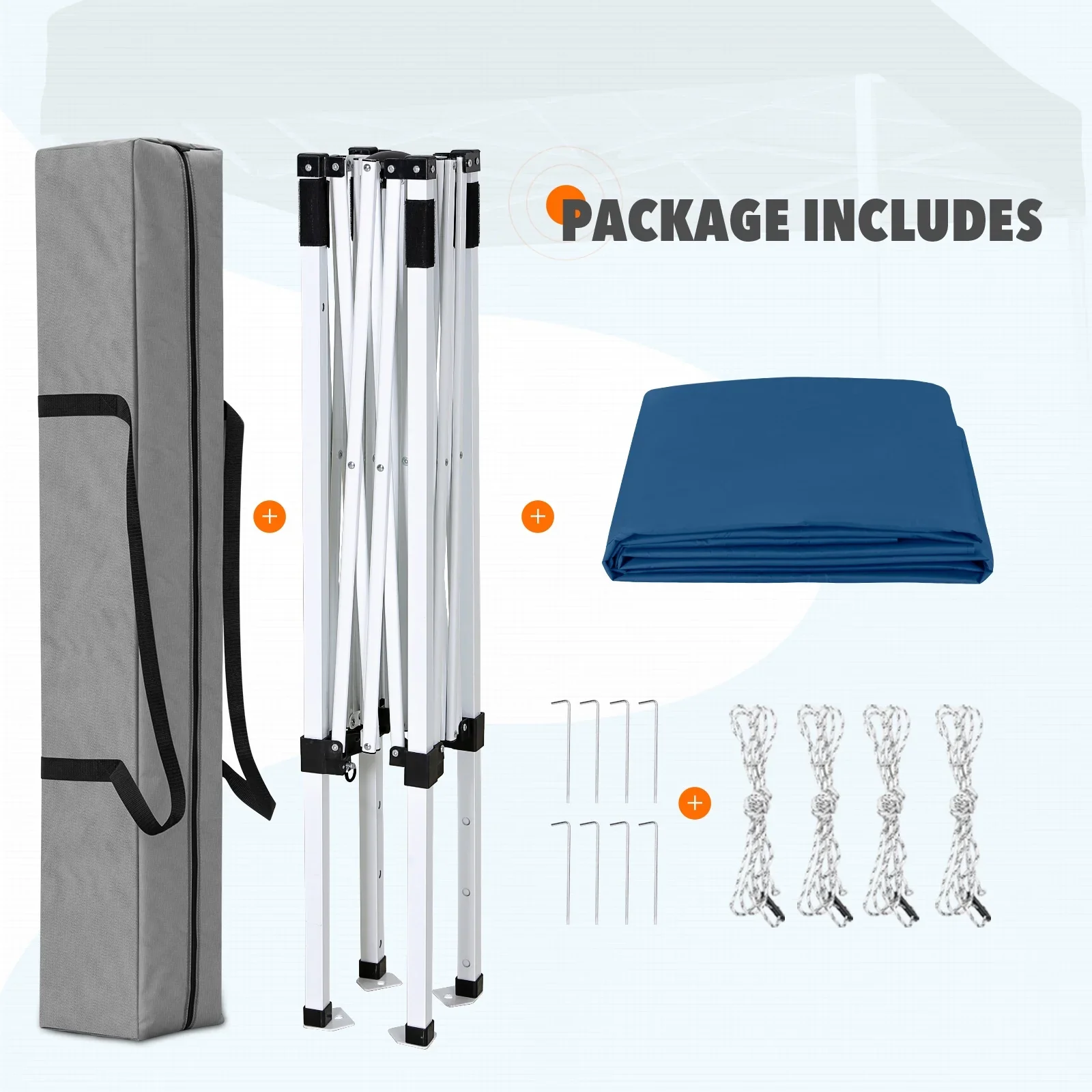 EAGLE PEAK 5x5 Pop up Canopy Tent Instant Outdoor Canopy Easy Set - up Straight Leg Folding Shelter（blue）