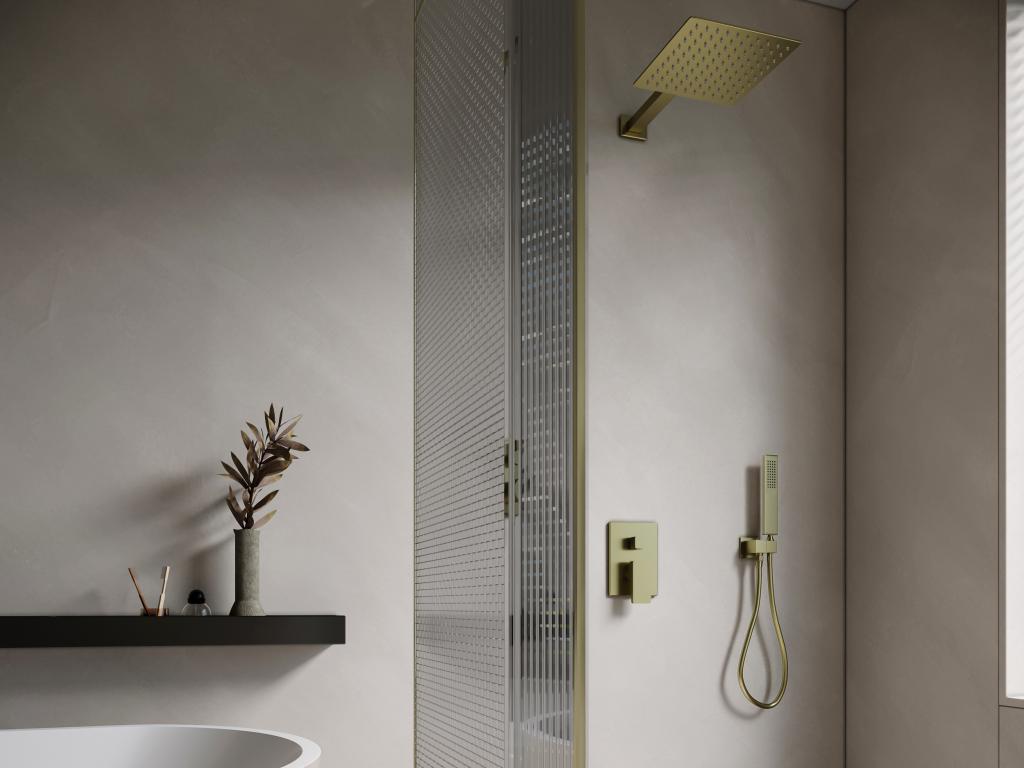 Conjunto de ducha encastrable con grifo mezclador mecánico - Dorado acabado satinado - TOCANTIS