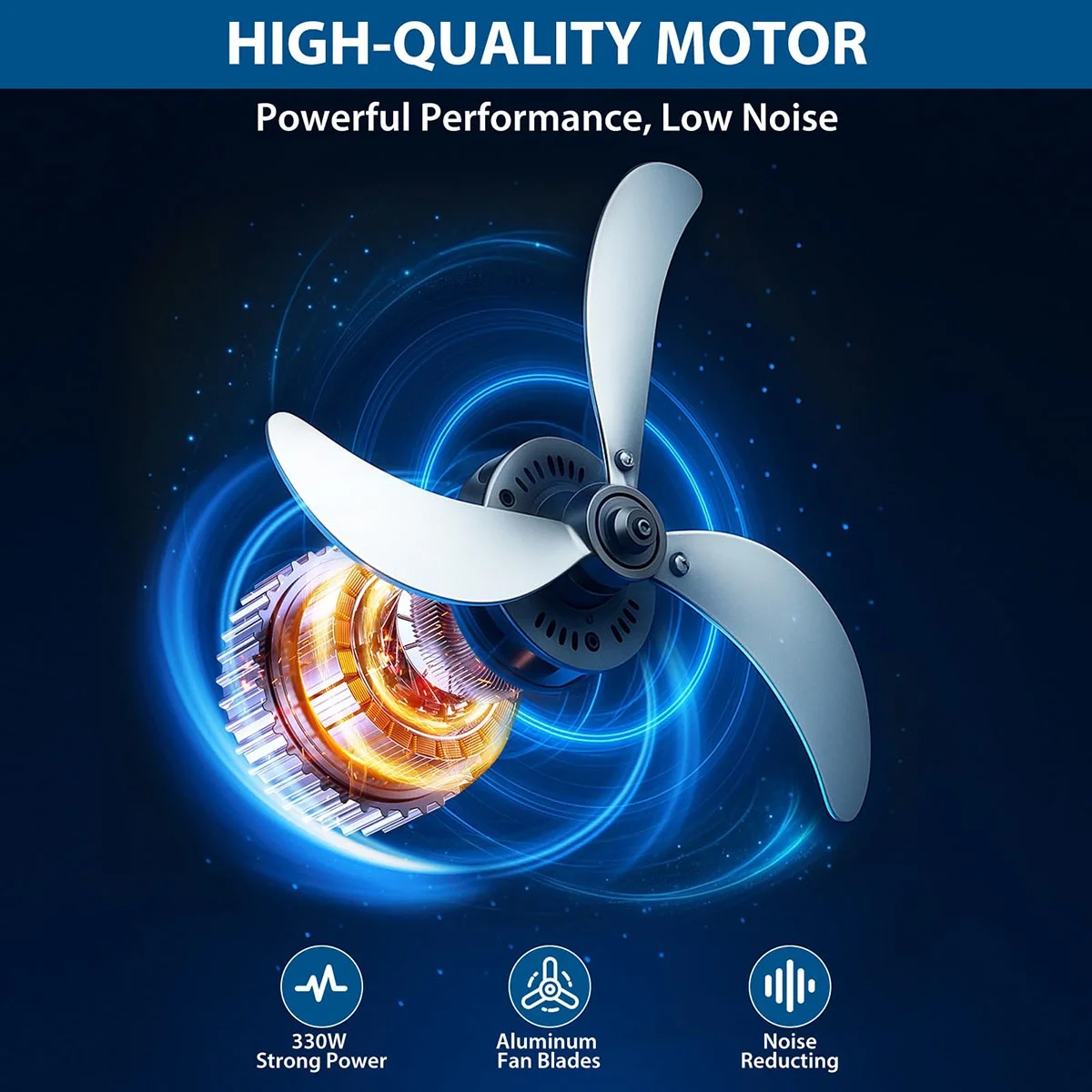 Danolapsi 30 Inch Industrial Drum Fan, 3-Speed High Velocity Floor Fan, Heavy Duty Metal Air Circulator with Caster Handle for Patios, Warehouses, Commercial, Factories and Workshops - Image 3