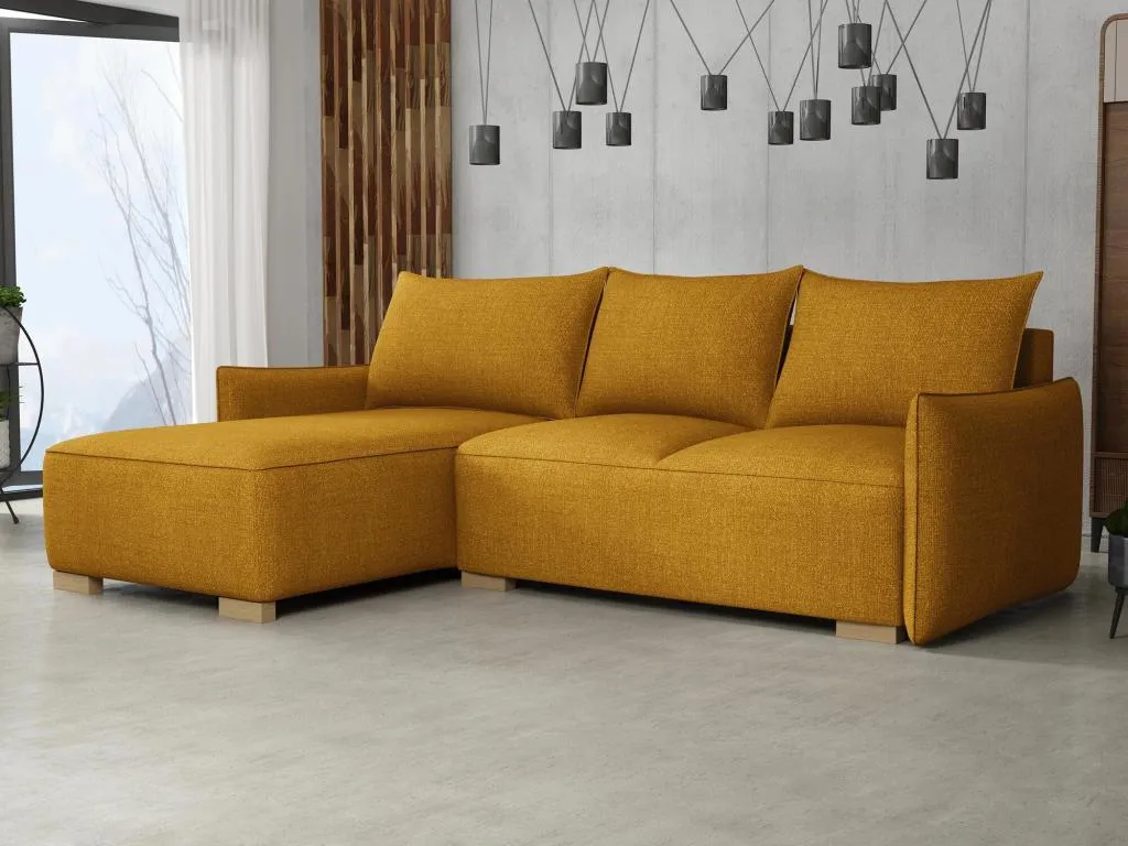 Sofá rinconero Decoesp 226 Amarillo Función de descanso Caja de ropa de cama 240cm 47972LWBQ