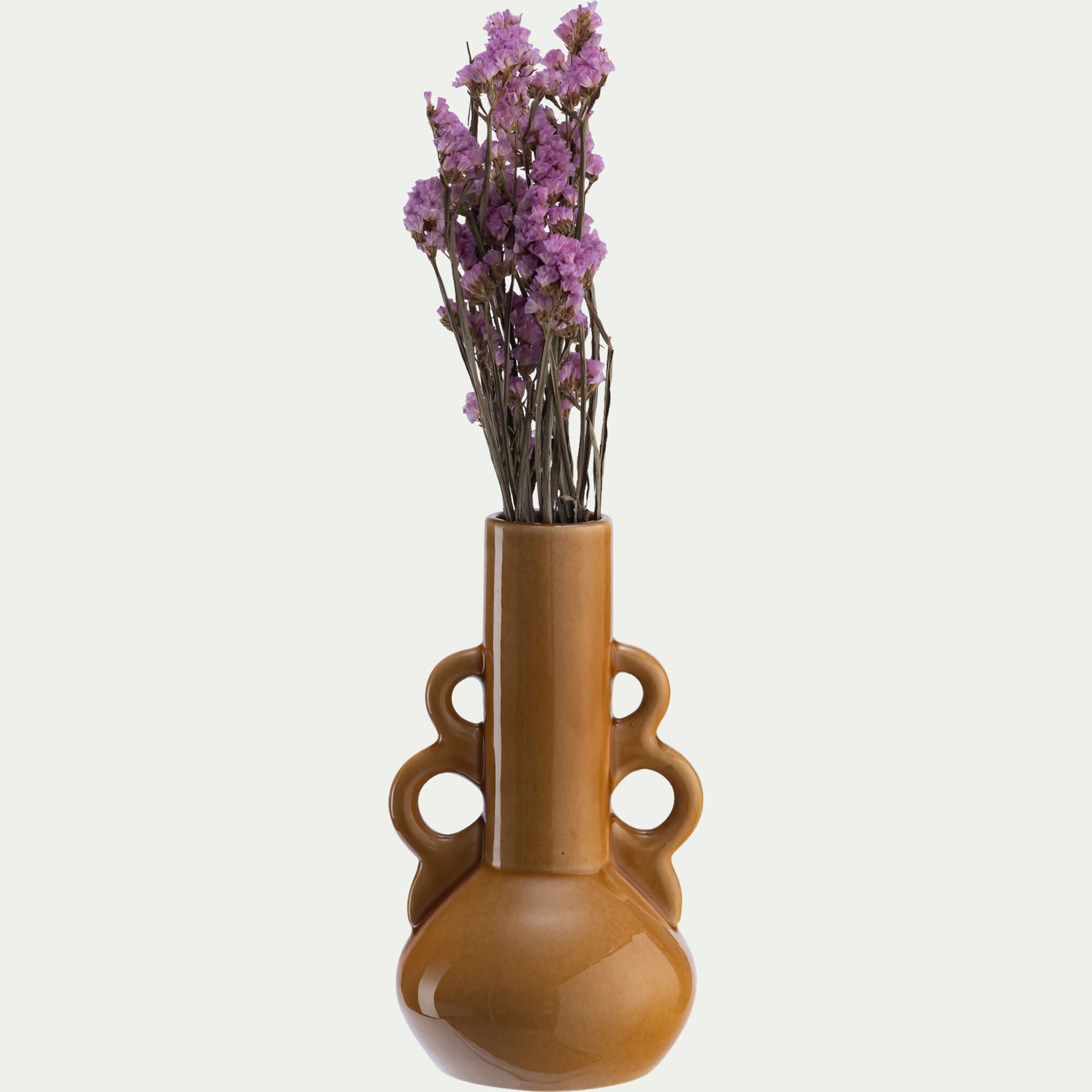 MONTERREY - Vase à anses en faïence H26cm - jaune