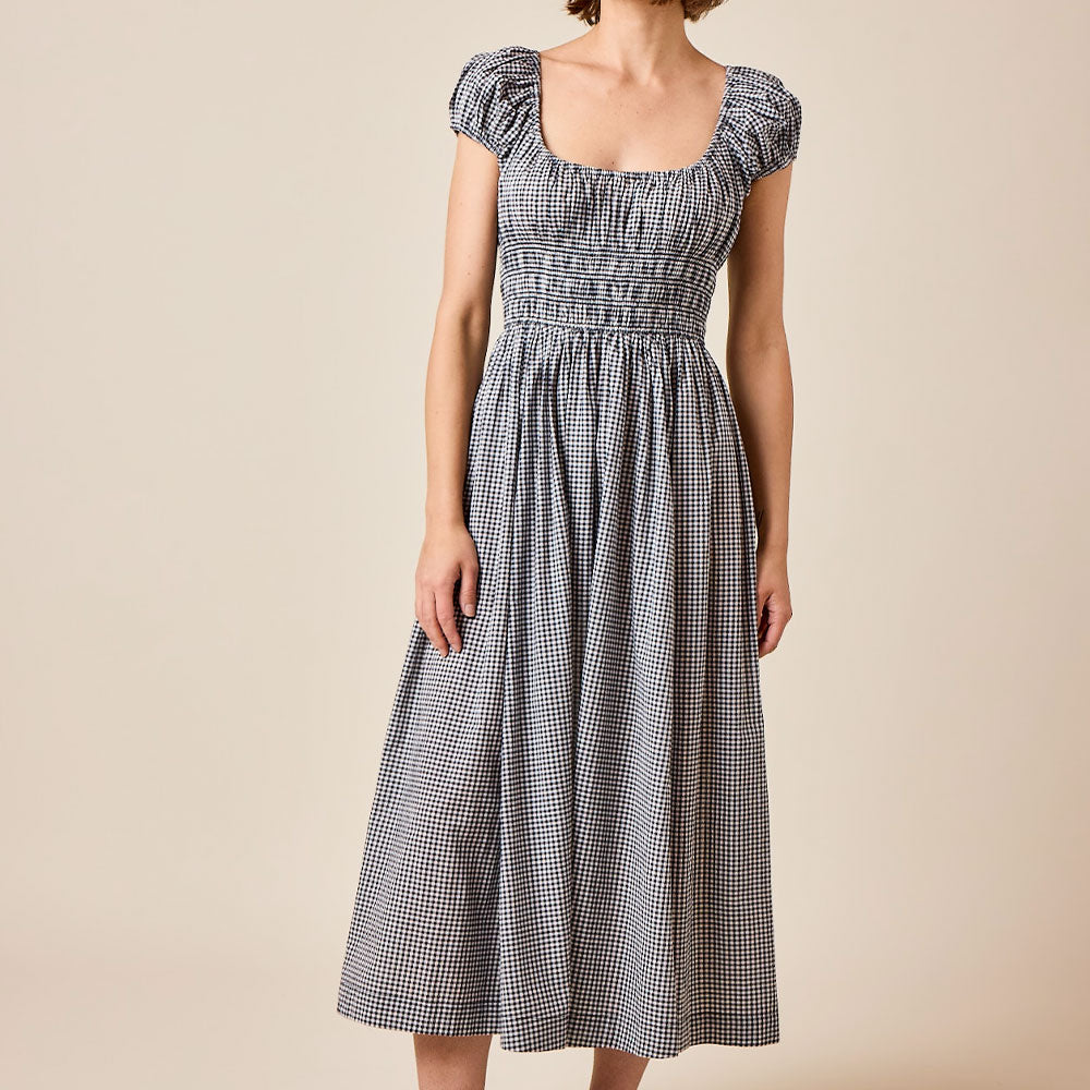 Dôen - Robe Quinley - Navy Gingham