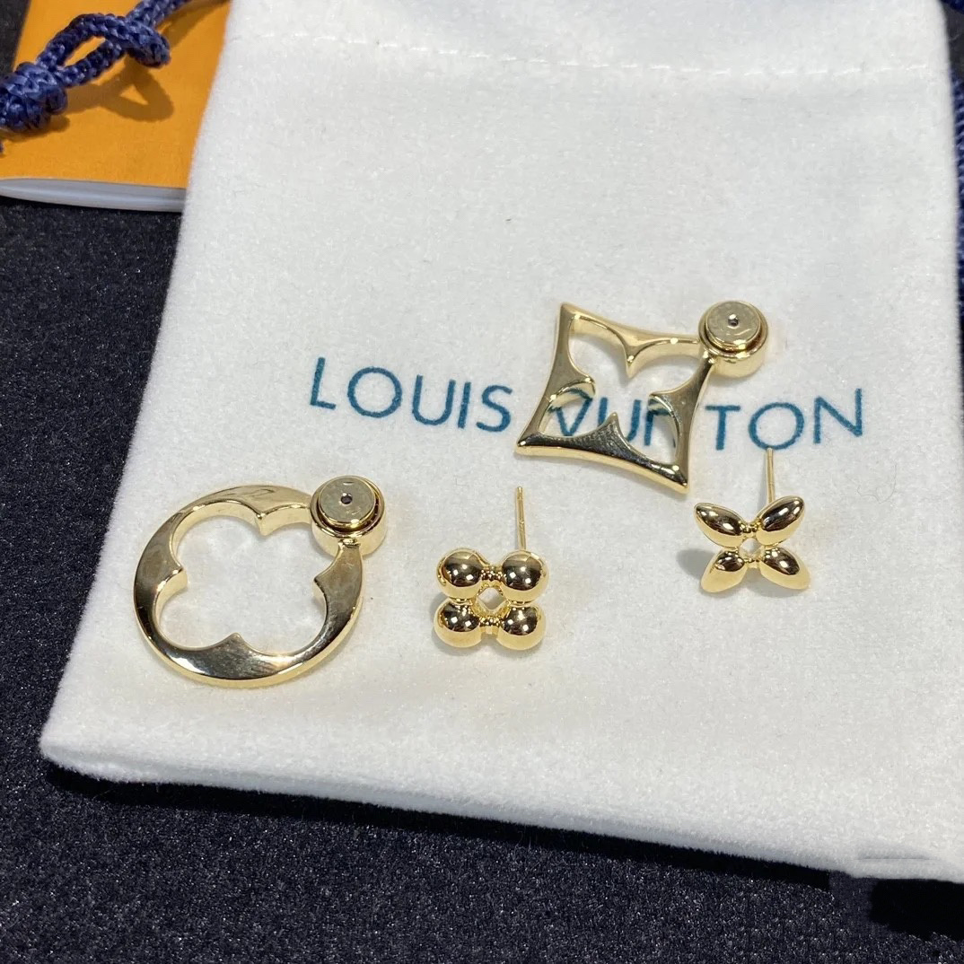 Louis Vuitton Asymmetric Hollow Stud Earrings - Original Replica Club
