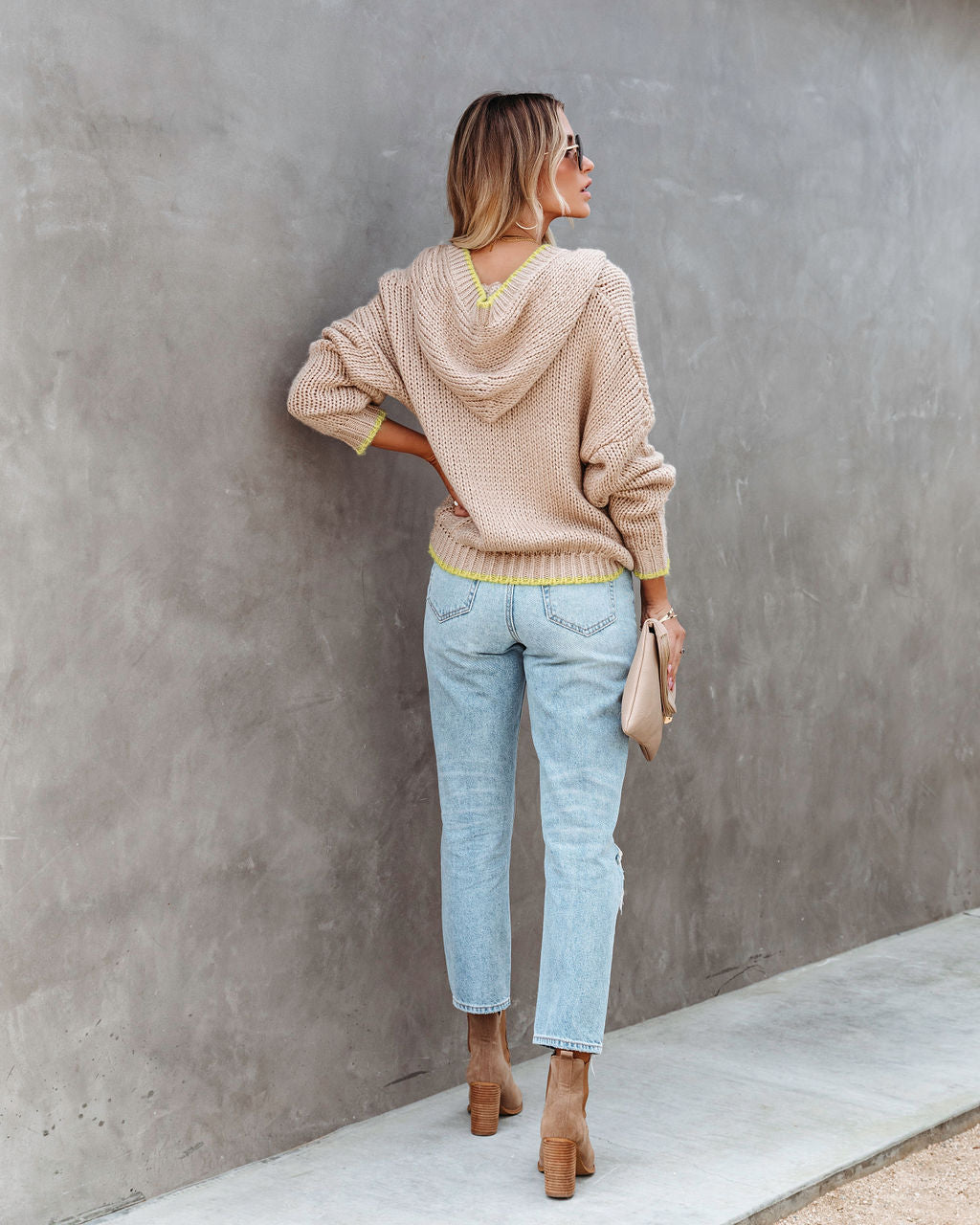 Cozy Fall Vibes Pocketed Hooded Knit Sweater - SALE - Se7enfashion