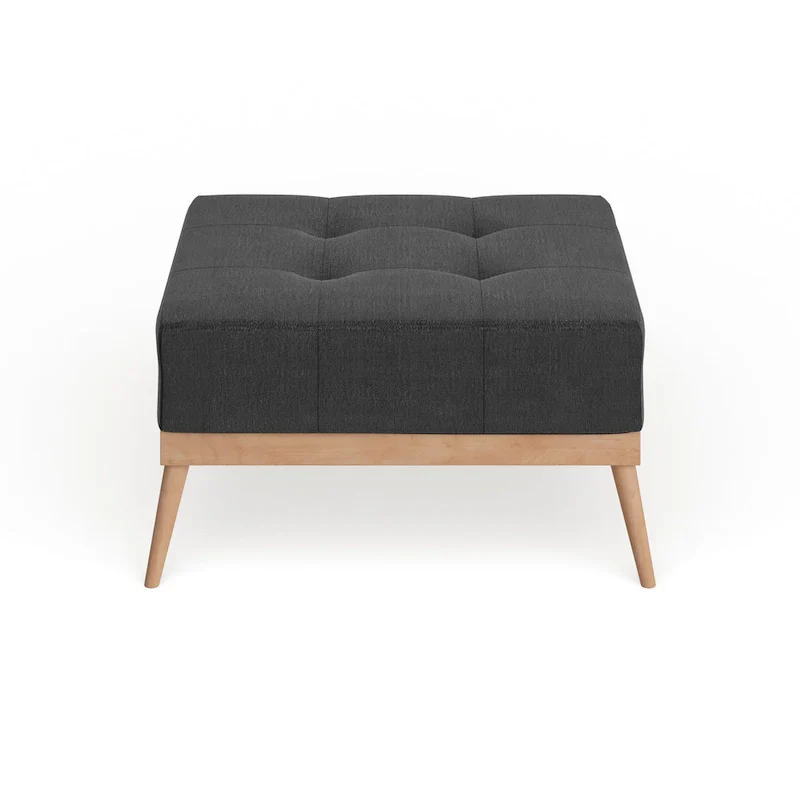 Christopher Knight Home Carson Lund Mid-Century Tufted Fabric Square Ottoman
