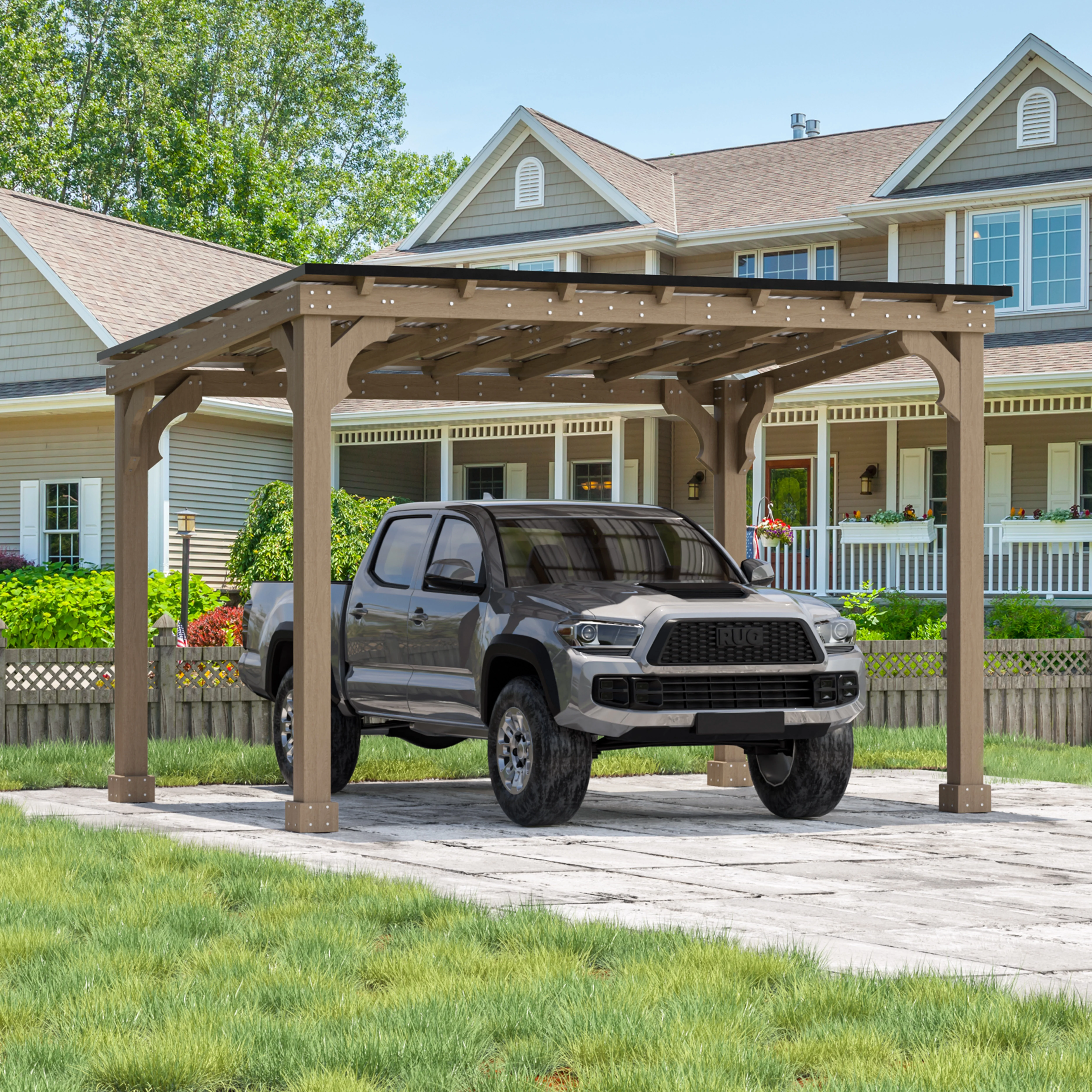 VEIKOUS 8' x 5' Outdoor Hardtop Gazebo, BBQ Grill Gazebo w/ Workstation Shelves for Lawn, Garden, Deck - Image 17