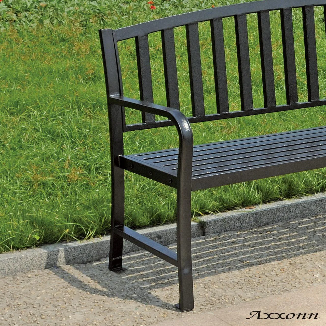 Axxonn 6ft Commercial Heavy Duty Metal Bench, Black, L 70.9 x W 21.3 x H 34.4 inches - image 5